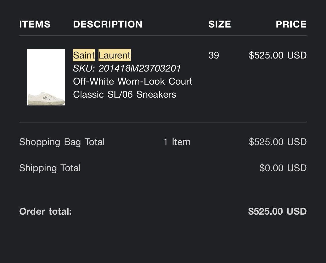Yves Saint Laurent Off-White Worn-Look Court Classic SL/06 Sneakers Size US 7 / EU 40 - 6 Thumbnail