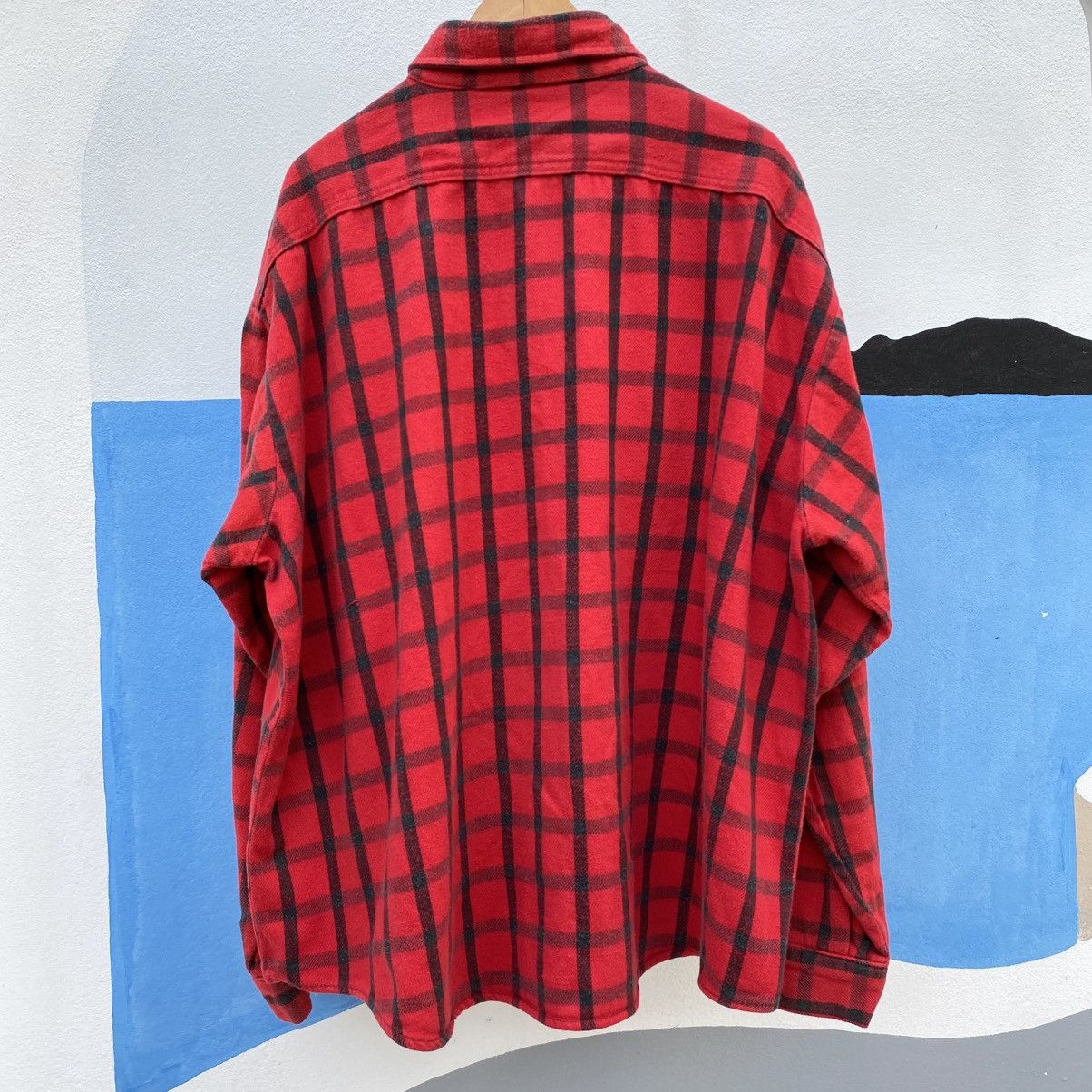 FiveBrother × Vintage FIVE BROTHER Red & Black Plaid Long-Sleeve Shirt. Size US XXL / EU 58 / 5 - 14 Thumbnail