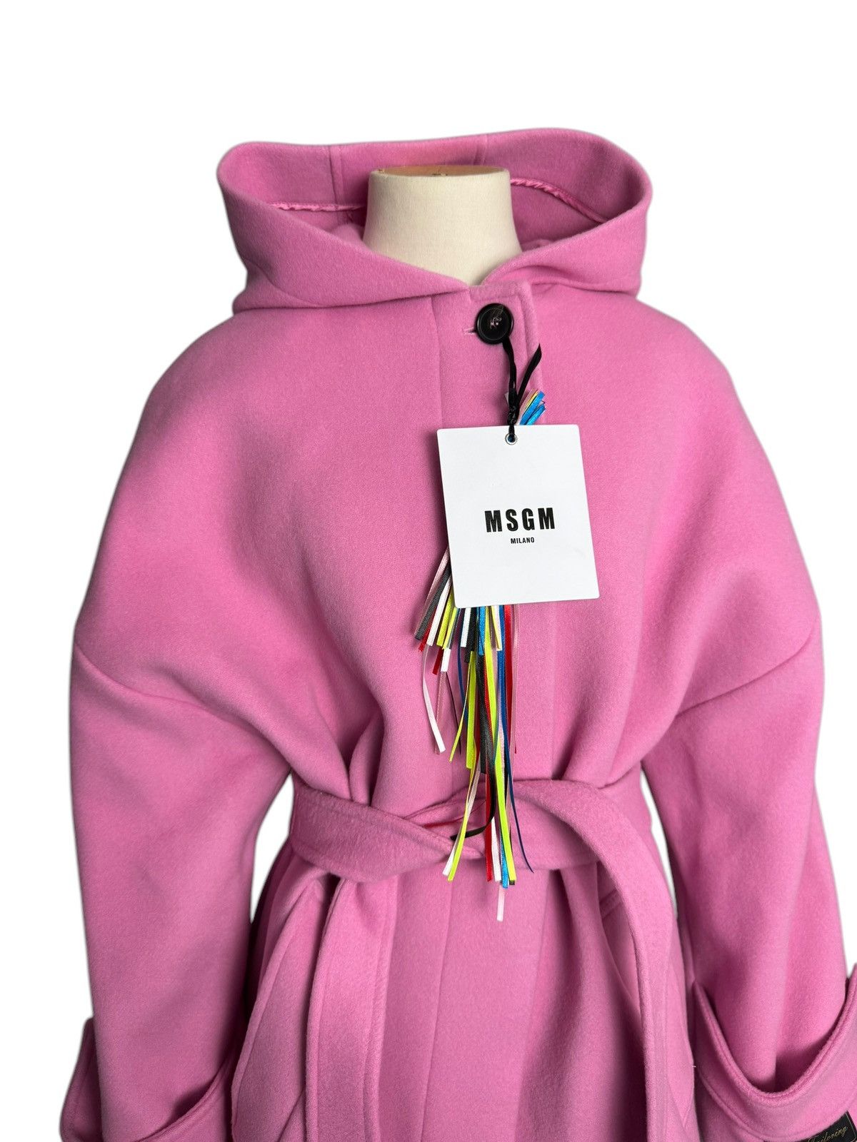 MSGM BNWT MSGM Pink Belted Trench Coat 40 Virgin Wool RRP £840 Size S / US 4 / IT 40 - 2 Thumbnail