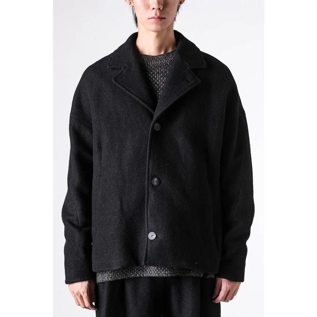 Devoa DEVOA Loose Fit Jacket Linen / Virgin Wool （BLACK） Size US L / EU 52-54 / 3 - 17 Thumbnail