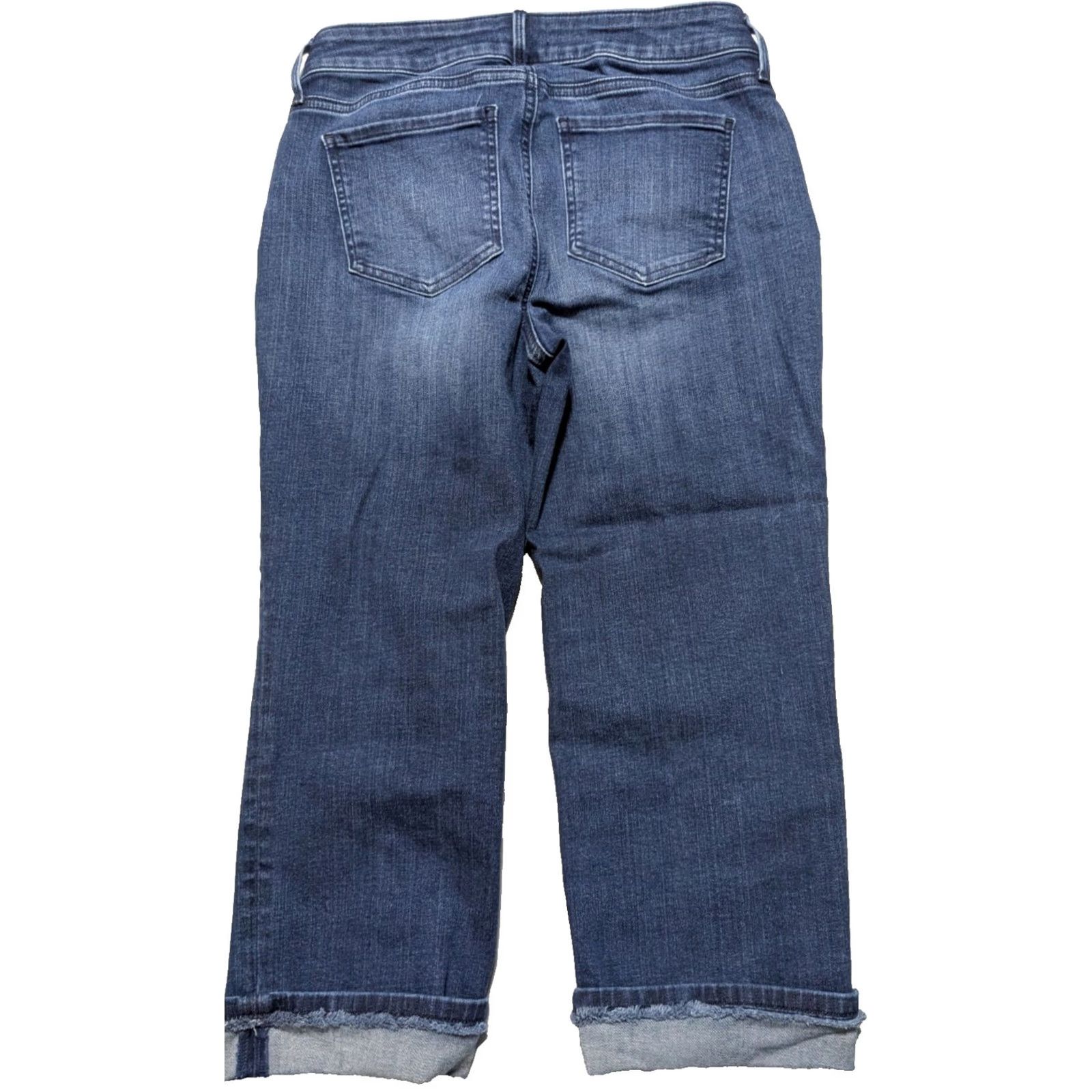 NYDJ NYDJ Marilyn Straight LIFTxTUCK Tech - Women Size 2 Cuffed Crop Jeans Size 27" / US 4 / IT 40 - 2 Thumbnail