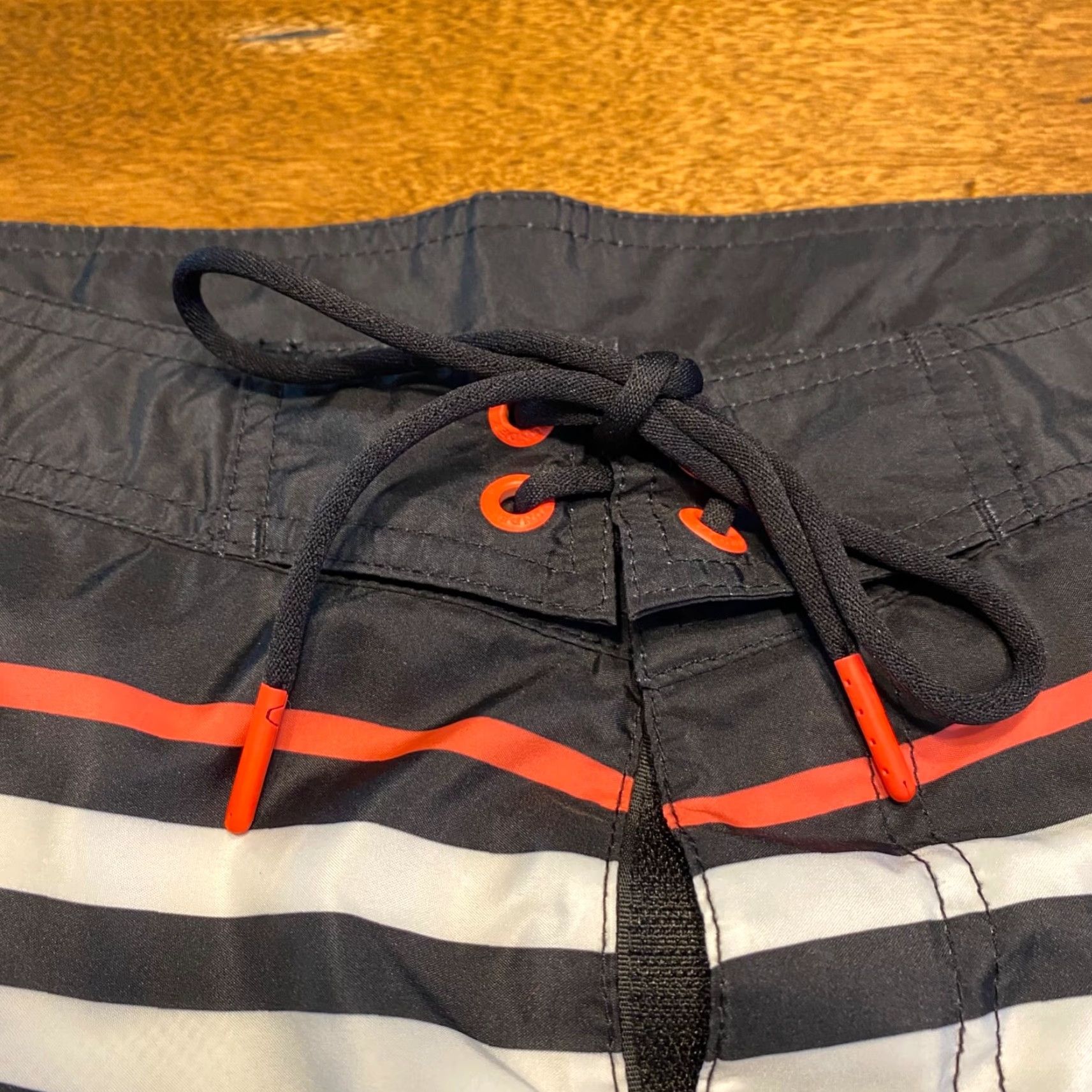 Sundek Sundek Swim Trunks Mens 30 Black White Orange Drawstring Lined 3" I Board Shorts Size US 30 / EU 46 - 3 Thumbnail