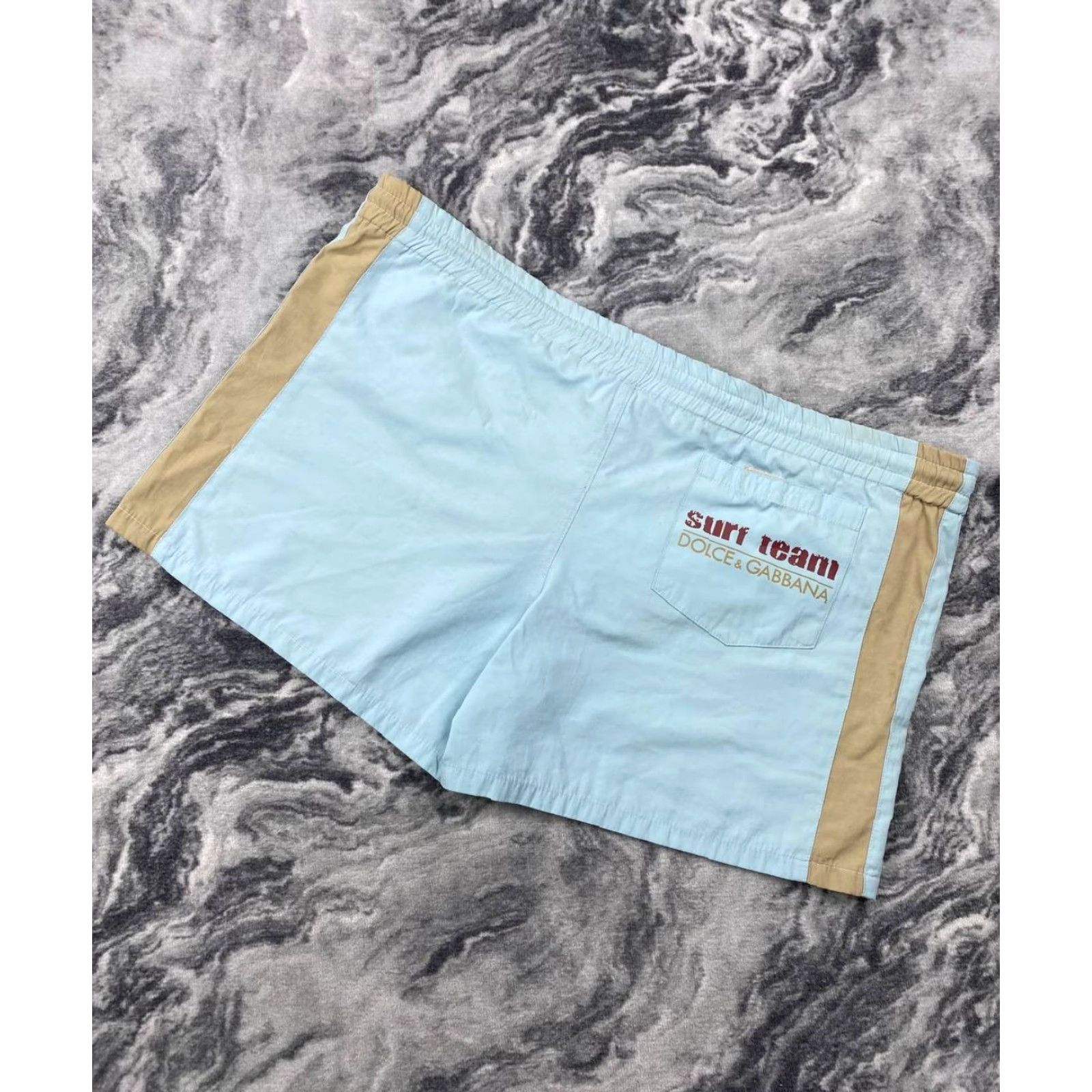 Dolce & Gabbana VINTAGE Dolce&Gabbana Surf Team Swim Shorts Men L Blue Size US 33 - 2 Thumbnail