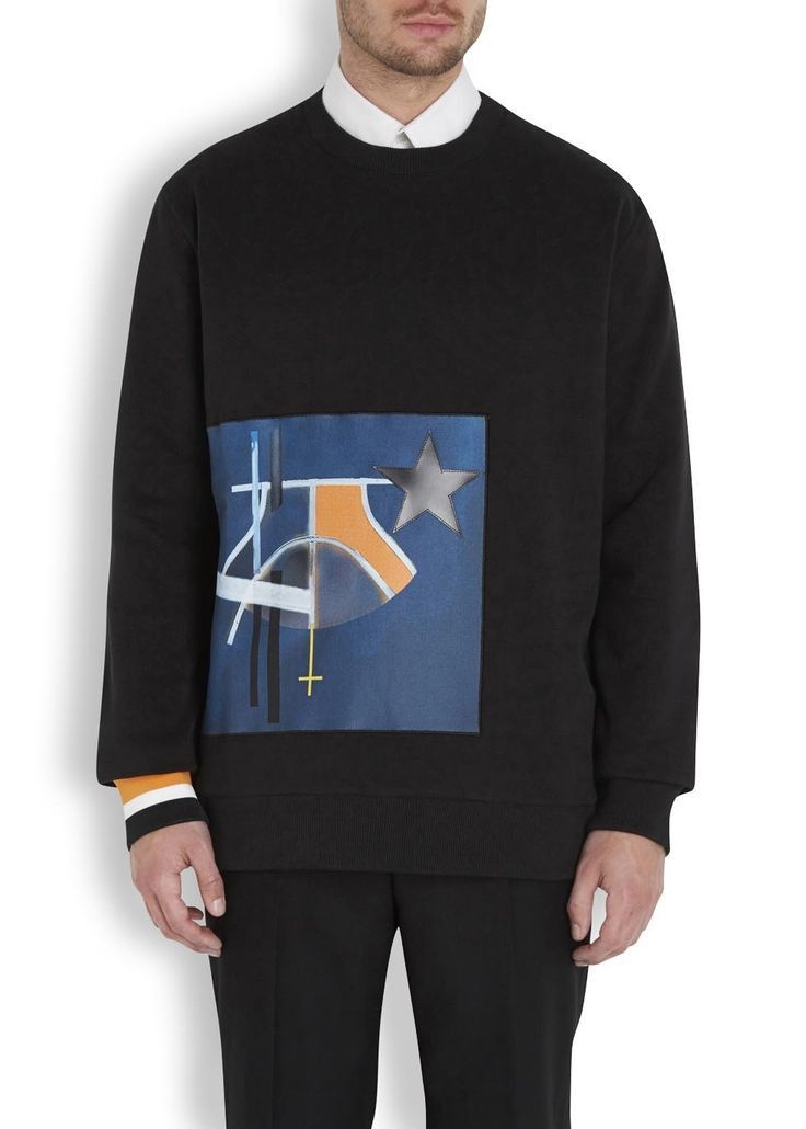 Givenchy Black Star Basketball Pitch Oversized Sweatshirt Size US XS / EU 42 / 0 - 2 Thumbnail