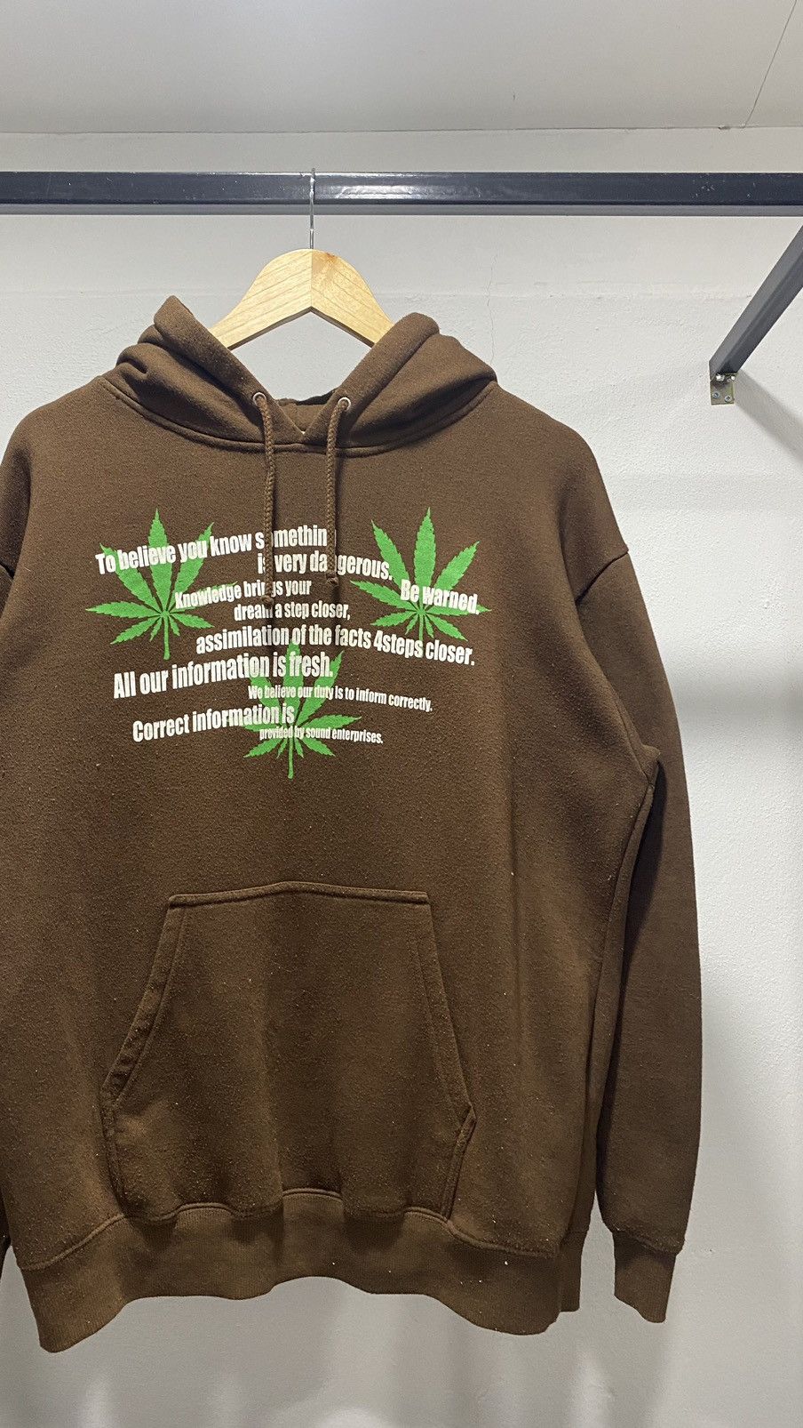 Vintage Weed Cannabis Marijuana Hoodie 90s Wording Poem