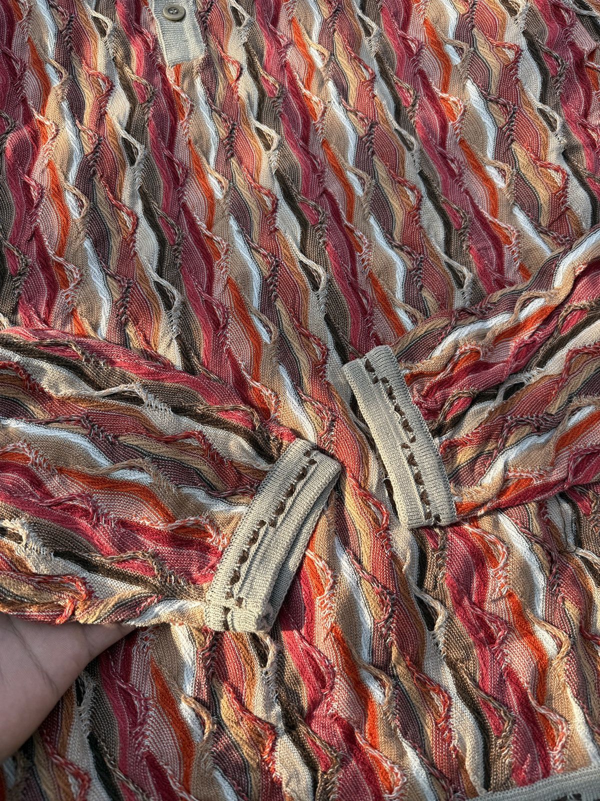 Coogi Rare! Vintage Coogi 3D Knit Polo Bacon Wave Pattern Size US XL / EU 56 / 4 - 3 Thumbnail