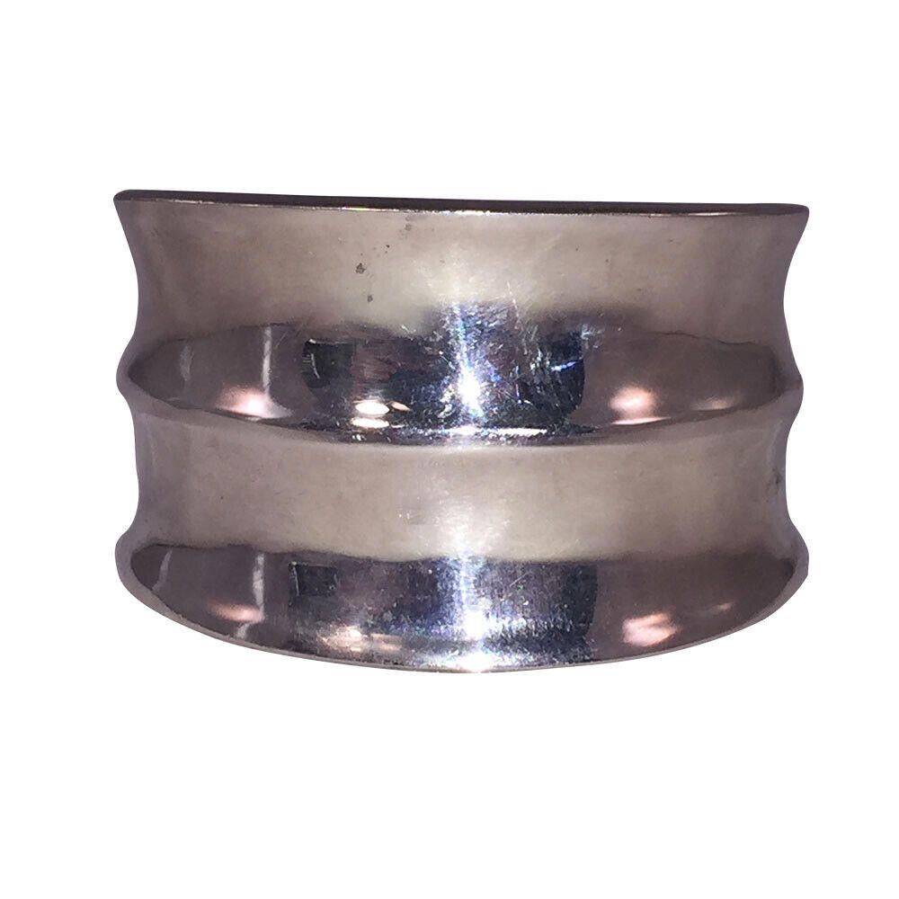 Handmade Women's Mexican Sterling Silver Rippled Cuff Bracelet Size ONE SIZE - 1 Thumbnail