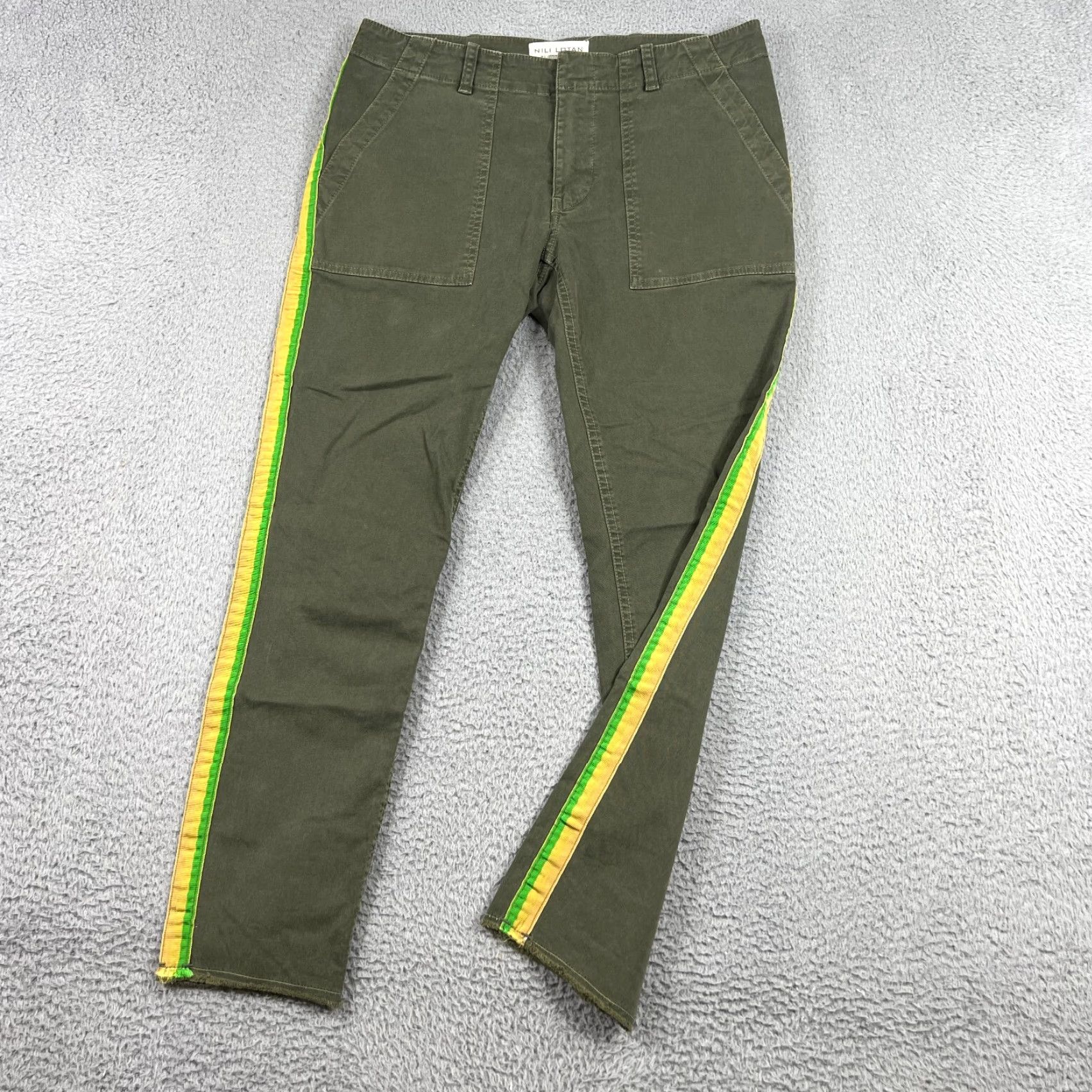 Nili Lotan VINTAGE Nili Lotan Pants Women Tapered Cropped Casual Green Size 2 Size 26" / US 2 / IT 38 - 2 Thumbnail