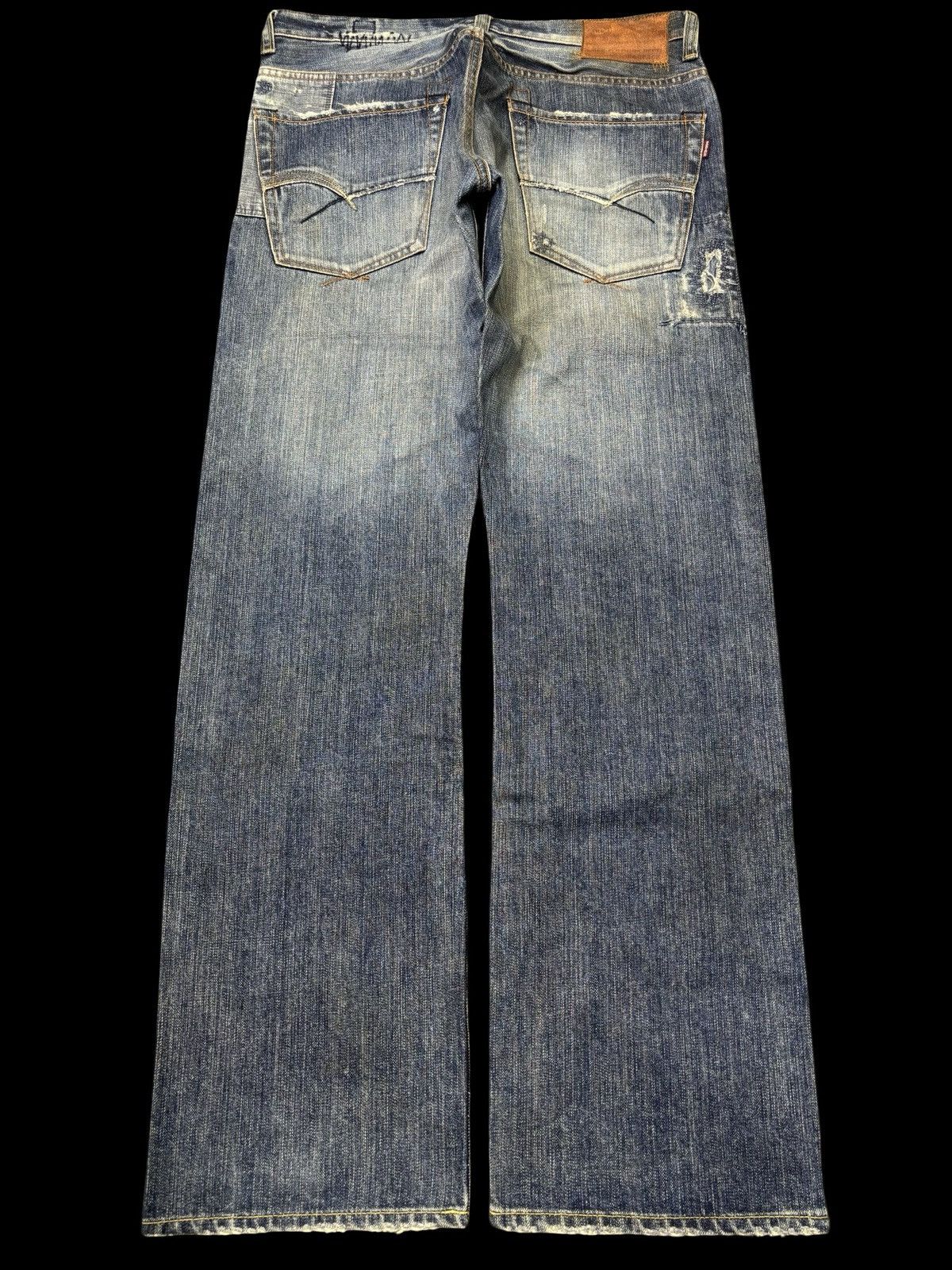 Japanese Brand 💥Insane Boro💥Archival Bartack Patchwork Denim F786 Size US 33 - 2 Thumbnail