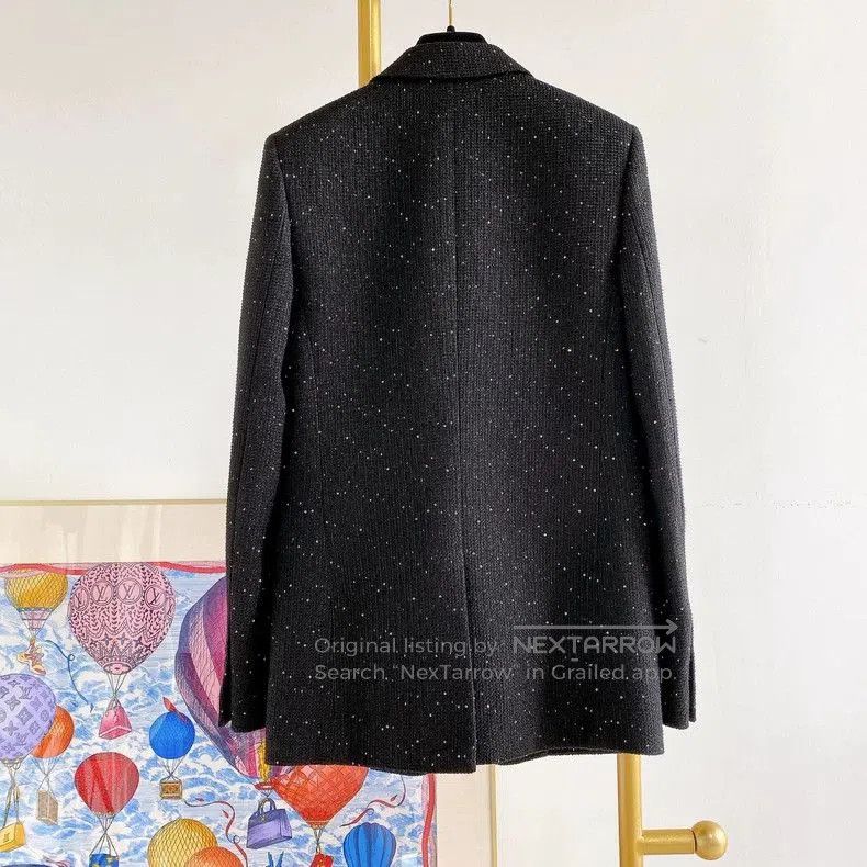 Saint Laurent Paris Saint Laurent Black Sequin Blazer . Size M / US 6-8 / IT 42-44 - 2 Thumbnail