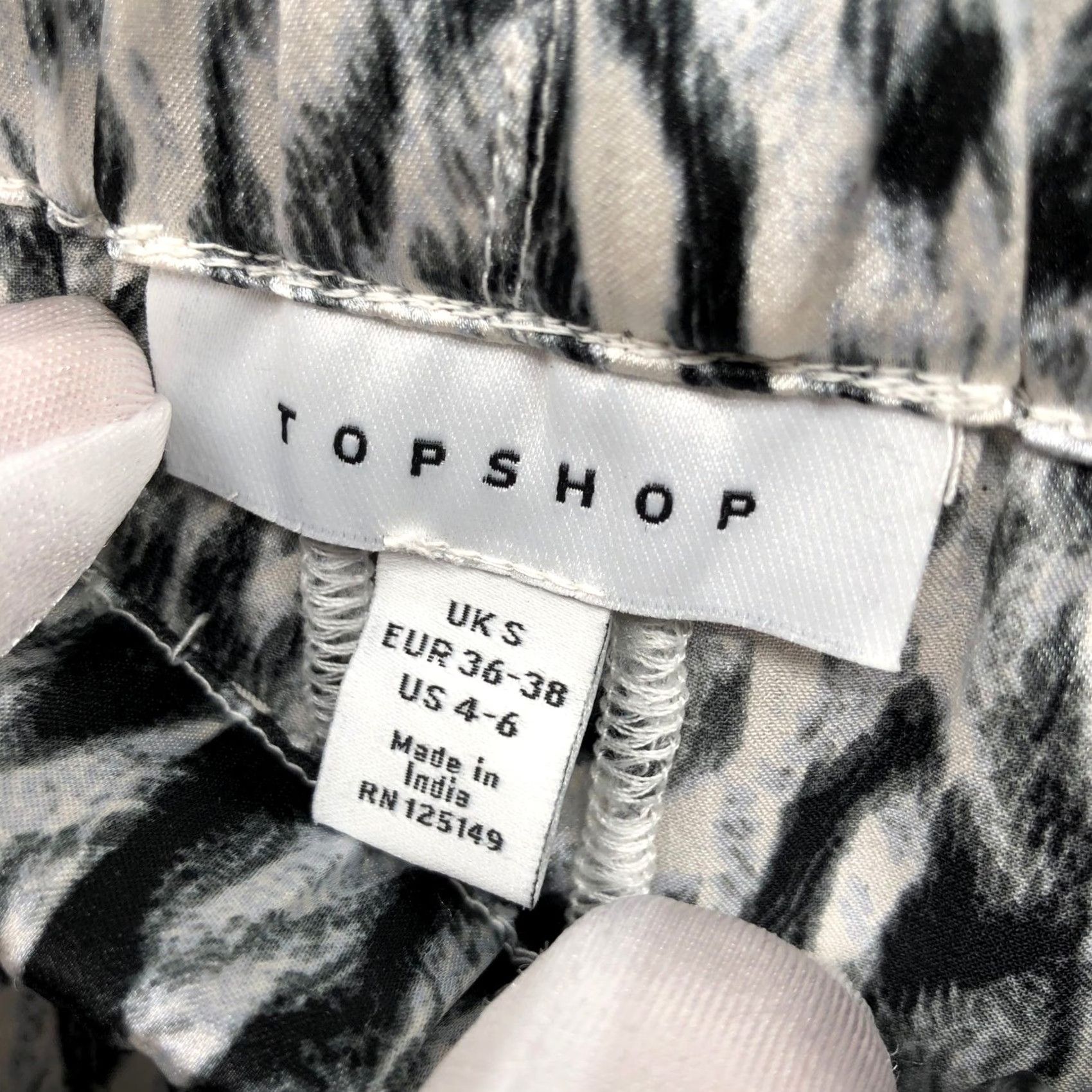 Topshop Topshop Satin Lounge Pants Womens S 4-6 Multicolor Animal Print Pull On Lightweight Pajama Pants Size 28" / US 6 / IT 42 - 5 Thumbnail
