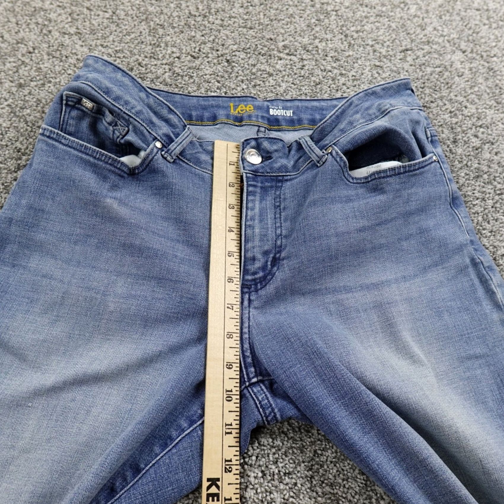 Lee Lee Jeans Women's Jeans 12 Dark Blue Denim Bootcut Stretch Regular Fit 5-Pocket Denim Pants Blue Womens Size 34" / US 12 / IT 48 - 4 Thumbnail