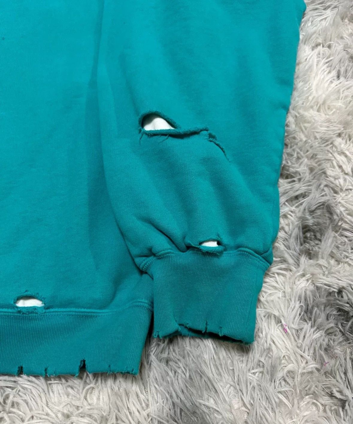 Balenciaga Balenciaga Lake Blue Destruction Double layered Hoodie Size US XXS / EU 40 - 7 Thumbnail
