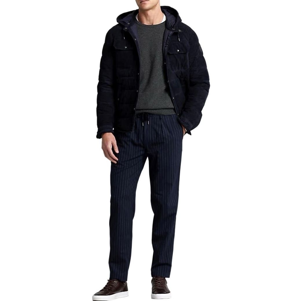 Ralph Lauren Ralph Lauren Polo Quilted Suede Hooded Jacket S Dark Blue Mens Quilted Hooded Jacket Size US S / EU 44-46 / 1 - 4 Thumbnail