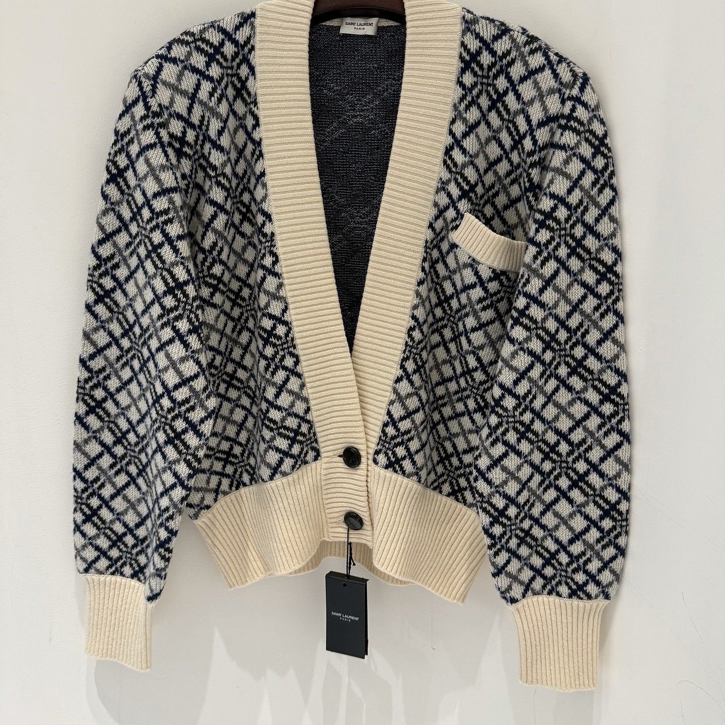 Saint Laurent Paris Saint Laurent Geometric Cardigan Size XL Size XL / US 12-14 / IT 48-50 - 1 Thumbnail