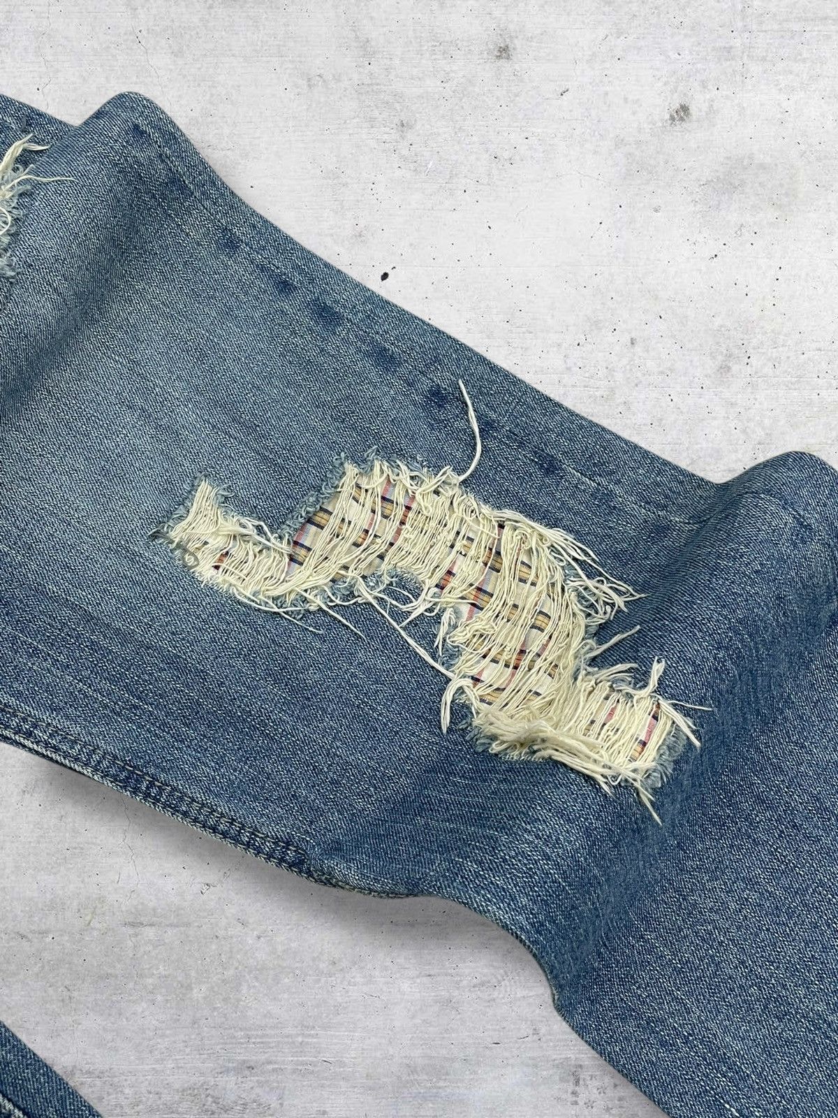 semanticdesign VINTAGE DENIM LAB JAPAN DESIGNER 90S OG RIPPED GRUNGE DENIM Size US 32 / EU 48 - 9 Thumbnail