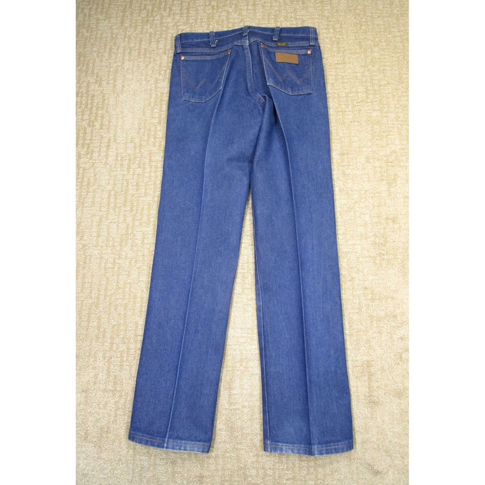 Wrangler Wrangler Jeans Men 34x33 Blue Cowboy Cut Original Fit Western Pants Dark Wash Denim 5-Pocket Regular Rise Bootcut Logo Cowboy Model 13MWZ Mens Jeans Size US 34 / EU 50 - 3 Thumbnail