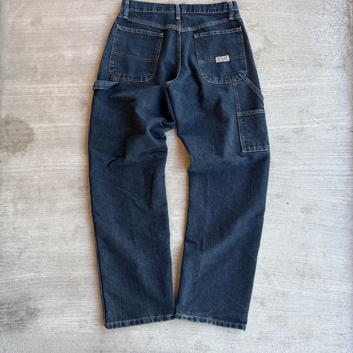 Vintage 2000s Wrangler Carpenter Dark Wash Denim Jeans Size US 31 - 3 Thumbnail