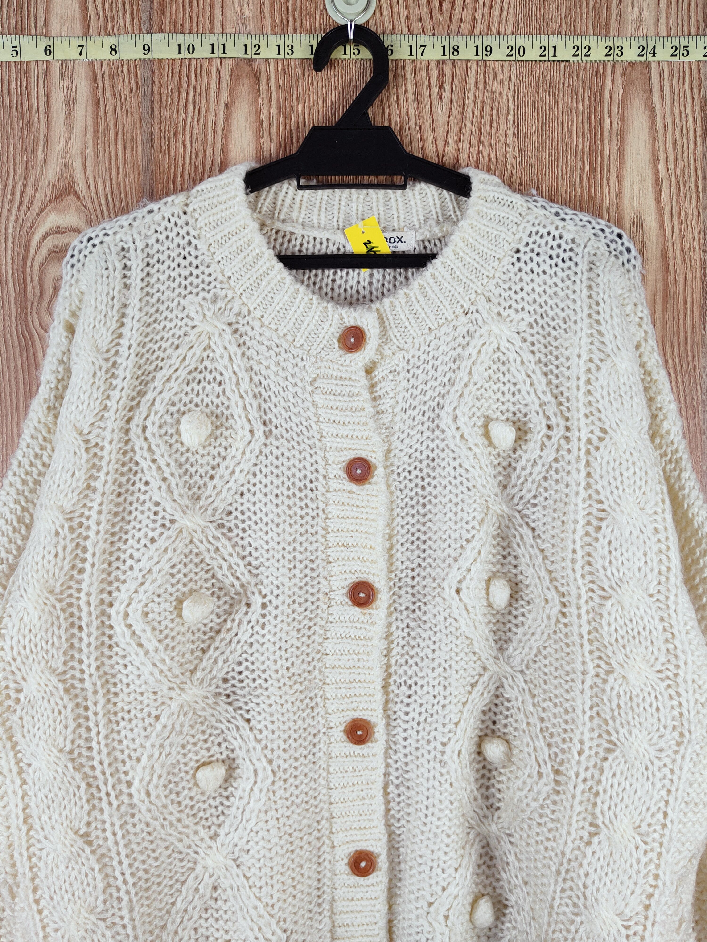 Japanese Brand Pop Box Ivory meshnet vintage Knitwear Cardigan #W065 Size L / US 10 / IT 46 - 2 Thumbnail