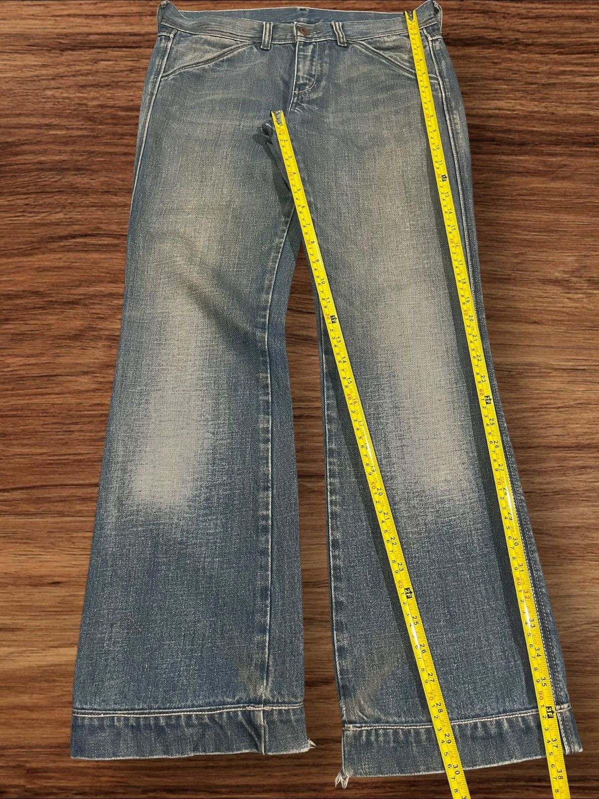 Diesel Vintage Diesel Blue Faded Washed Frayed Leg Flare Jeans Size 30" / US 8 / IT 44 - 14 Thumbnail
