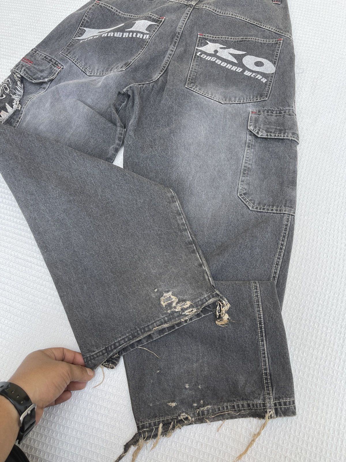 JNCO Last Drop🔥Rare🔥Vintage Piko Hawaiian Cargo Baggy Jeans Size US 32 / EU 48 - 12 Thumbnail