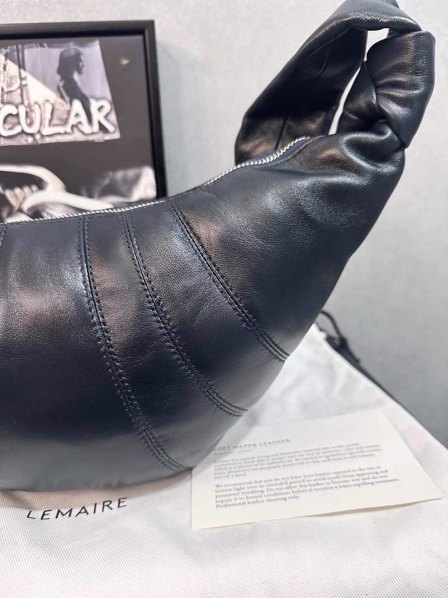 Lemaire Lemaire Midnight Blue Small Lambskin Croissant Bag K34 Size ONE SIZE - 6 Thumbnail