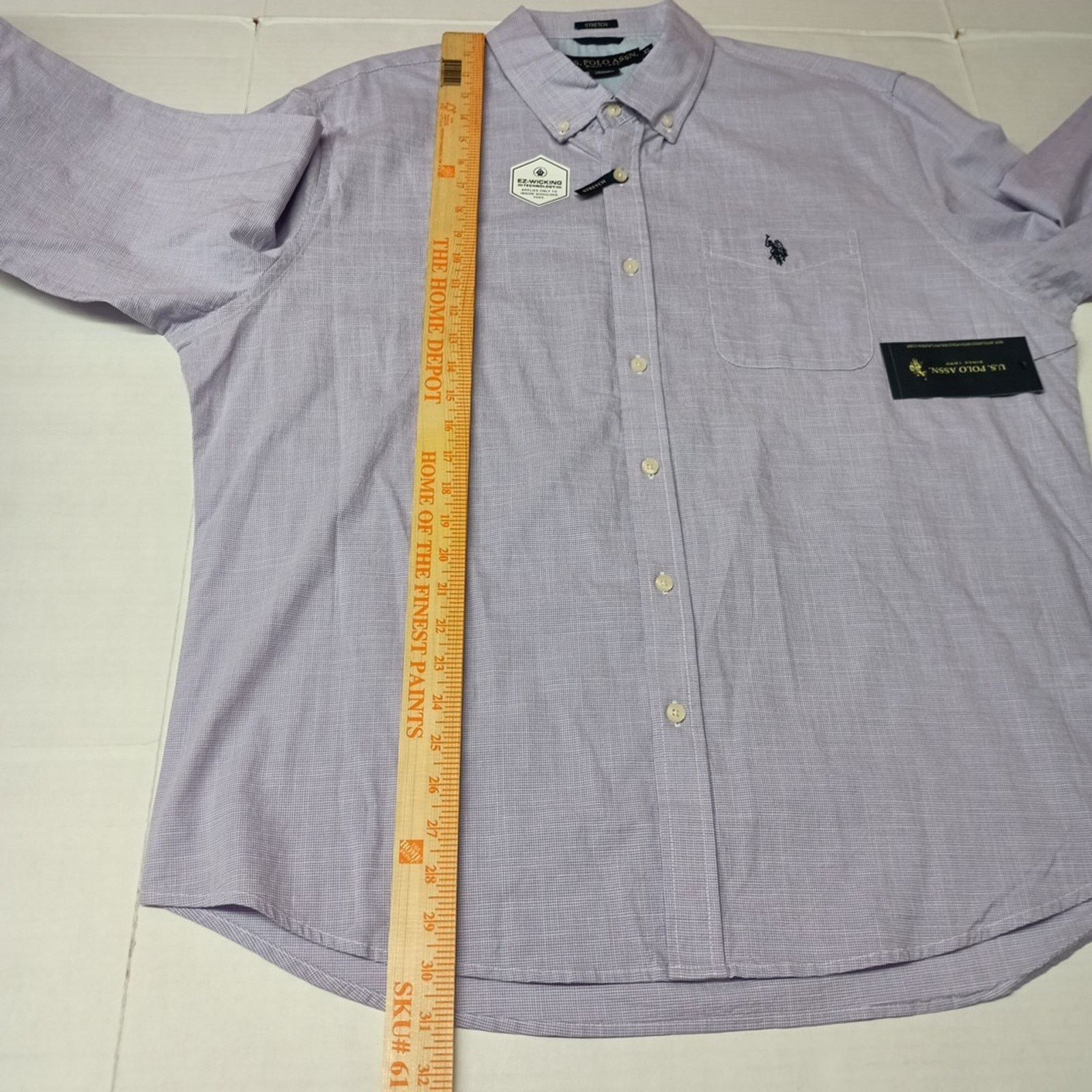 U.S. Polo Assn. U.S. Polo Assn. Button Woven Shirt Men's XL Violet Checkered Size US XL / EU 56 / 4 - 7 Thumbnail