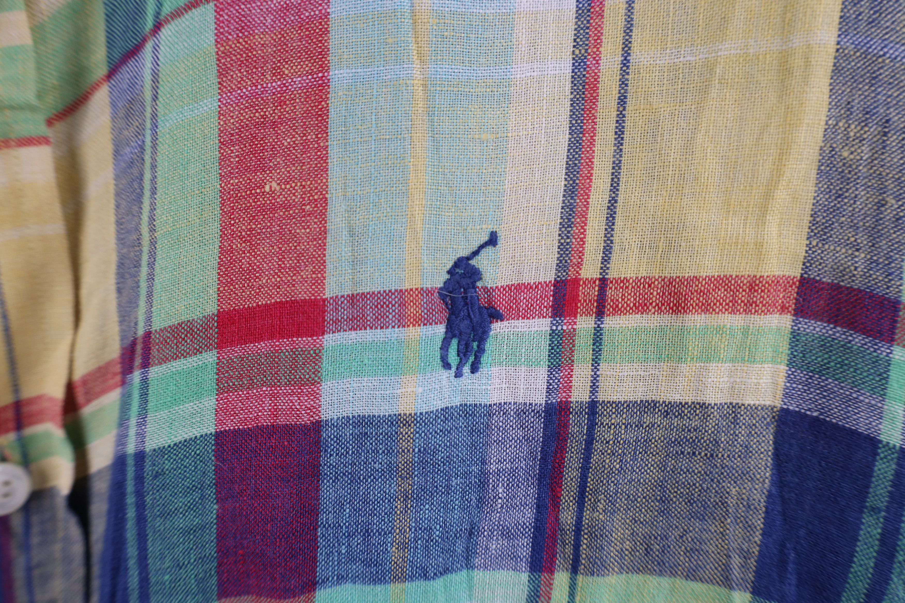 Ralph Lauren × Vintage Vintage 90s Ralph Lauren Rainbow Plaid Button Down Shirt Size US XL / EU 56 / 4 - 7 Thumbnail