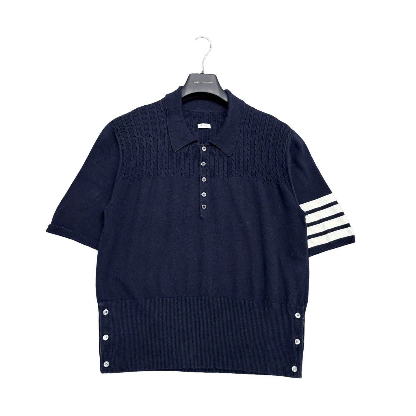 Thom Browne Thom Browne 4-Bar Cable Knit Polo Size 4 Size US XL / EU 56 / 4 - 1 Thumbnail