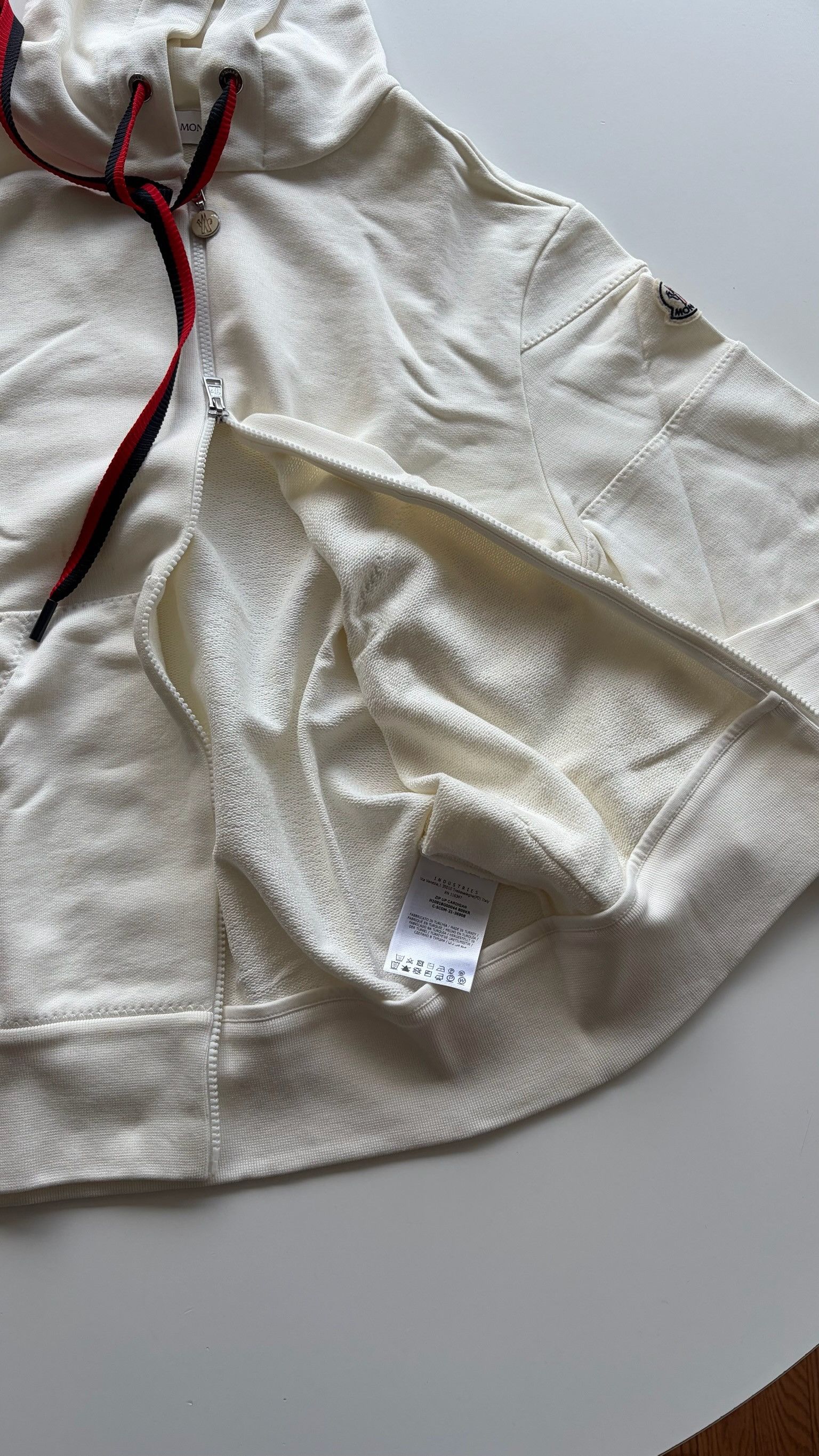 Moncler Moncler White Zip-Up Hoodie Size US M / EU 48-50 / 2 - 3 Thumbnail