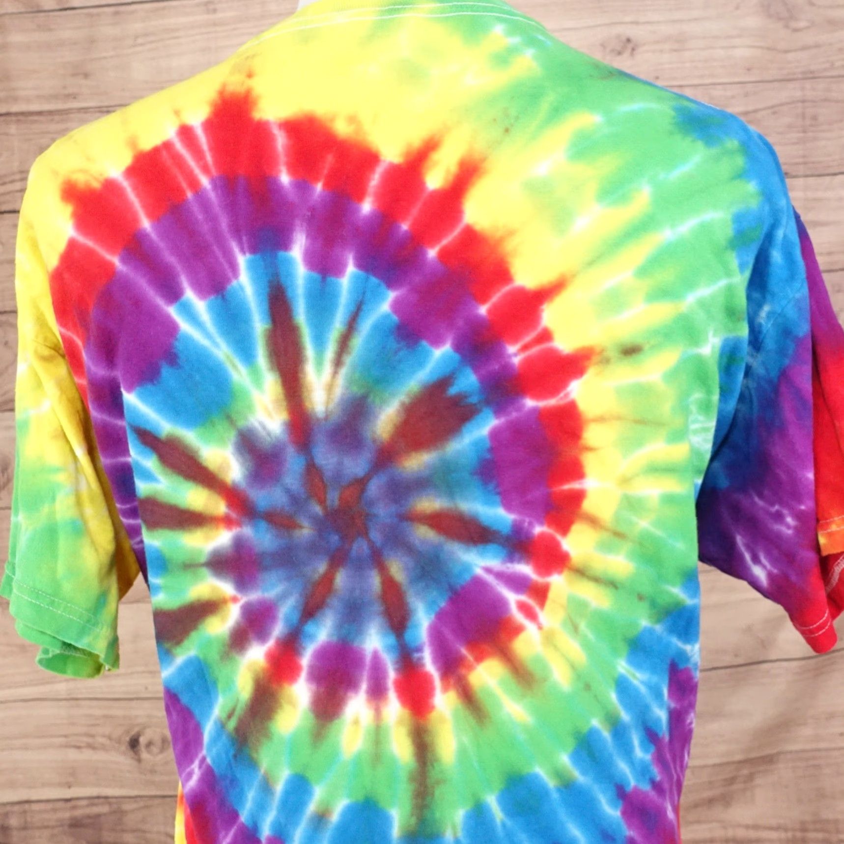 Gildan VINTAGE Gildan T-Shirt Men XL Rainbow Tie Dye Love Peace Chicken Grease Retro Graphic Tee Size US XL / EU 56 / 4 - 6 Thumbnail