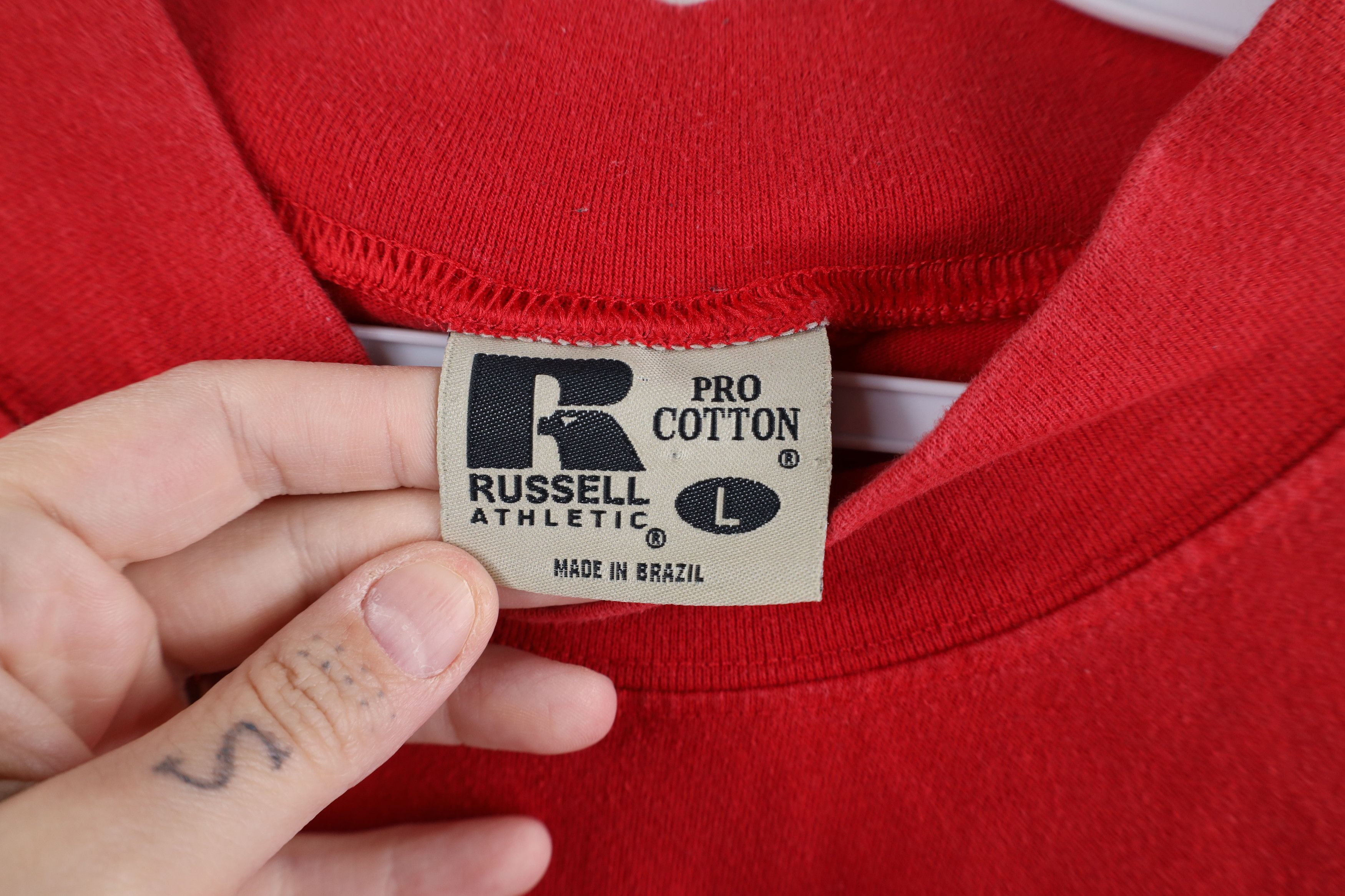 Russell Athletic × Vintage Vintage 90s Russell Athletic Mock Neck Long Sleeve T-Shirt Size US L / EU 52-54 / 3 - 5 Thumbnail