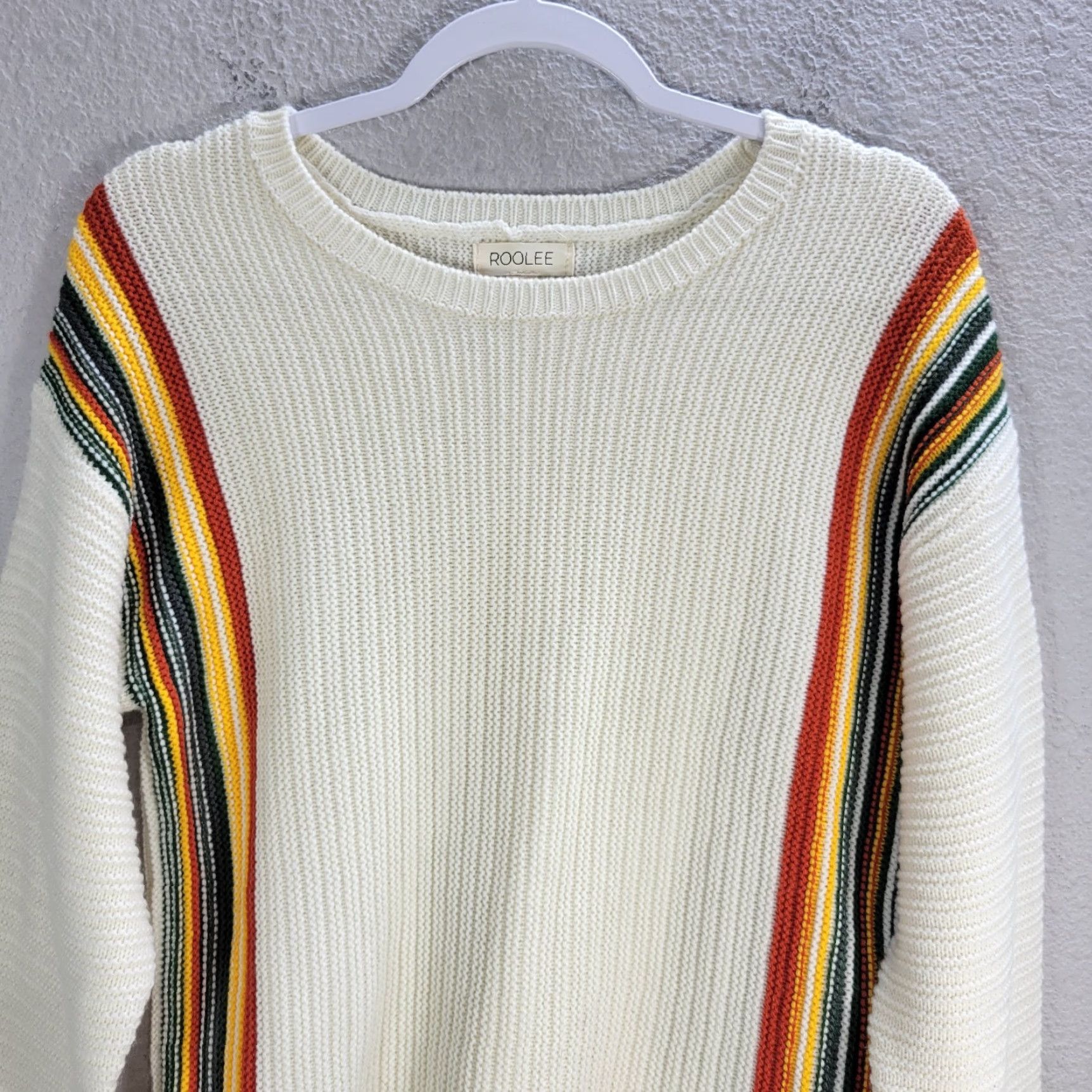 Rainbow ROOLEE Multicolor Rainbow Stripe Crew Neck Knit Sweater Pullover XS Womens Retro Size XS / US 0-2 / IT 36-38 - 4 Thumbnail