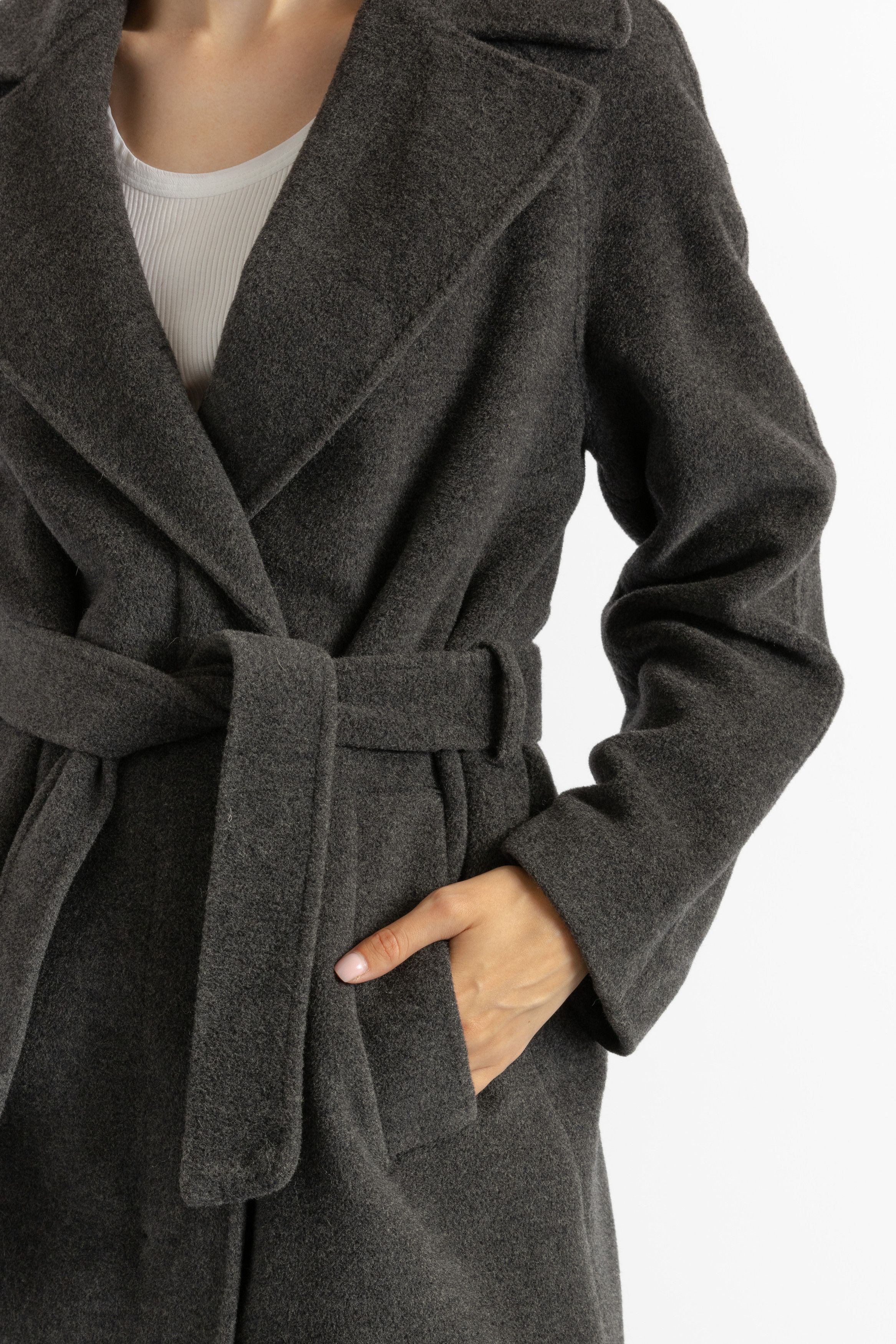 Vintage Preloved Dark Grey Winter Overcoat Long Coat 8713 Size M / US 6-8 / IT 42-44 - 9 Thumbnail