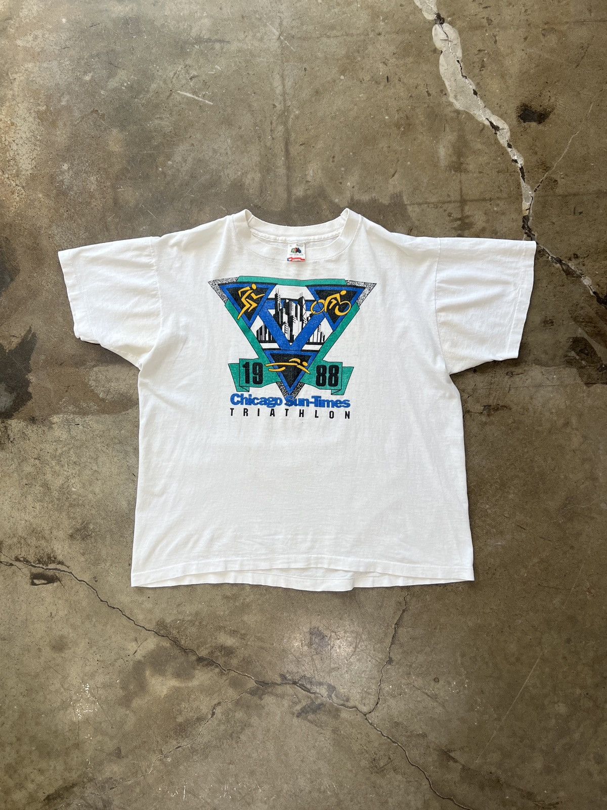 Vintage Vintage 1988 Chicago Suntime Triathlon Single Stitch Tee XL Size US XL / EU 56 / 4 - 2 Thumbnail