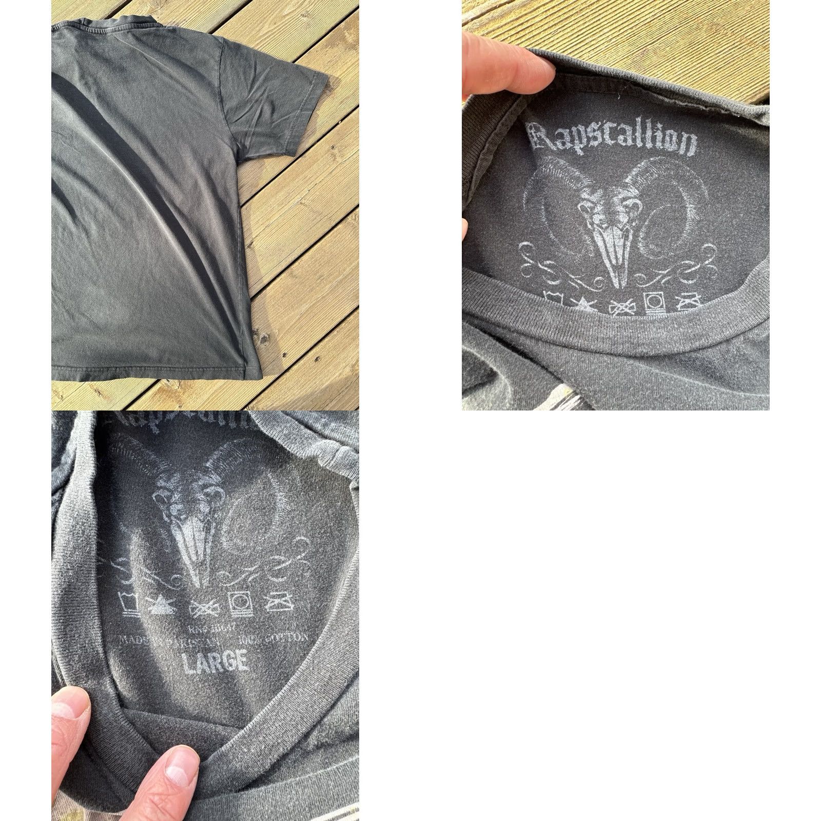 Vintage Rapscallion T Shirt Black Horror Zombie Face Graphic Distressed M Mens Size US M / EU 48-50 / 2 - 8 Thumbnail