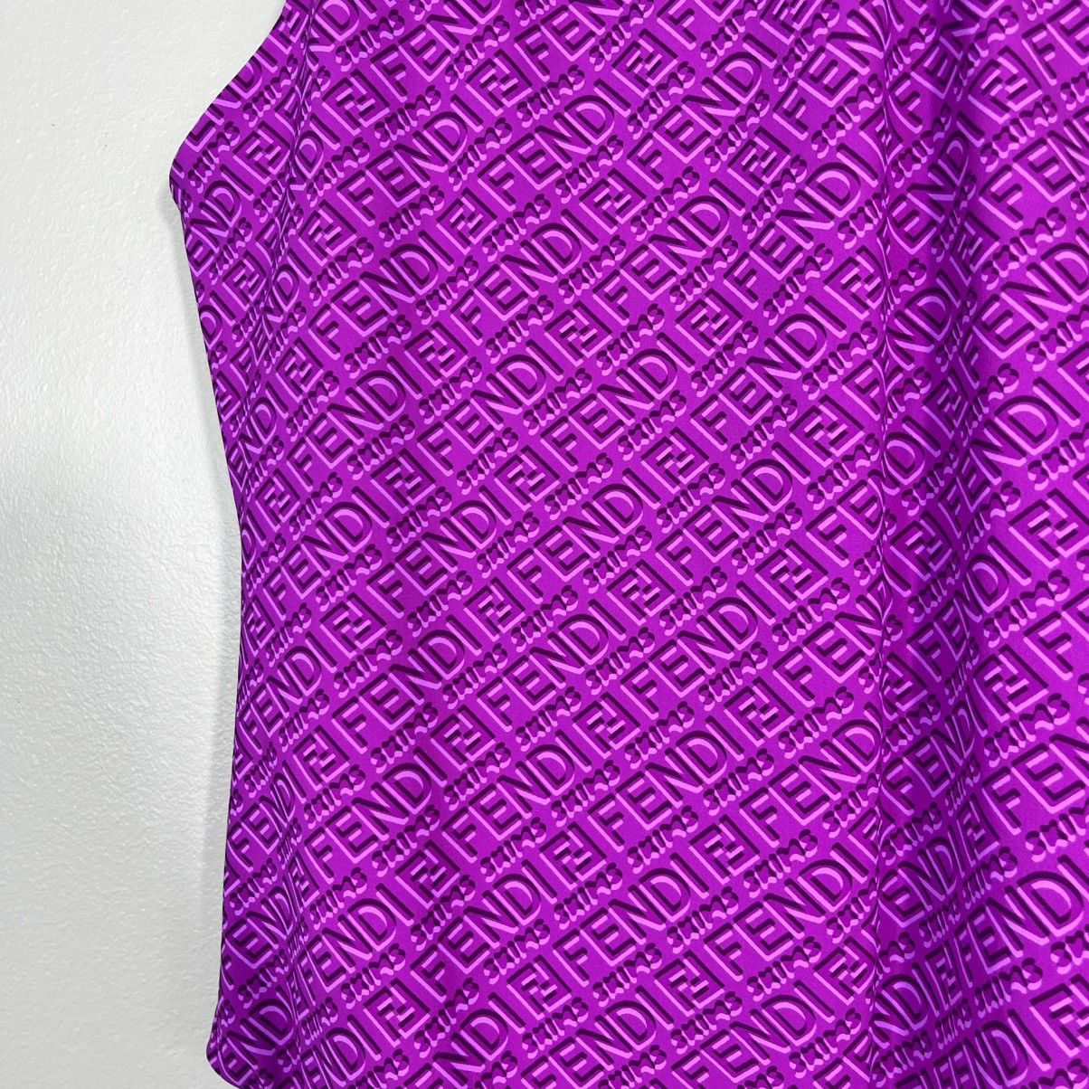 Fendi × SKIMS SKIMS x Fendi Purple Logo High Neck Sleeveless