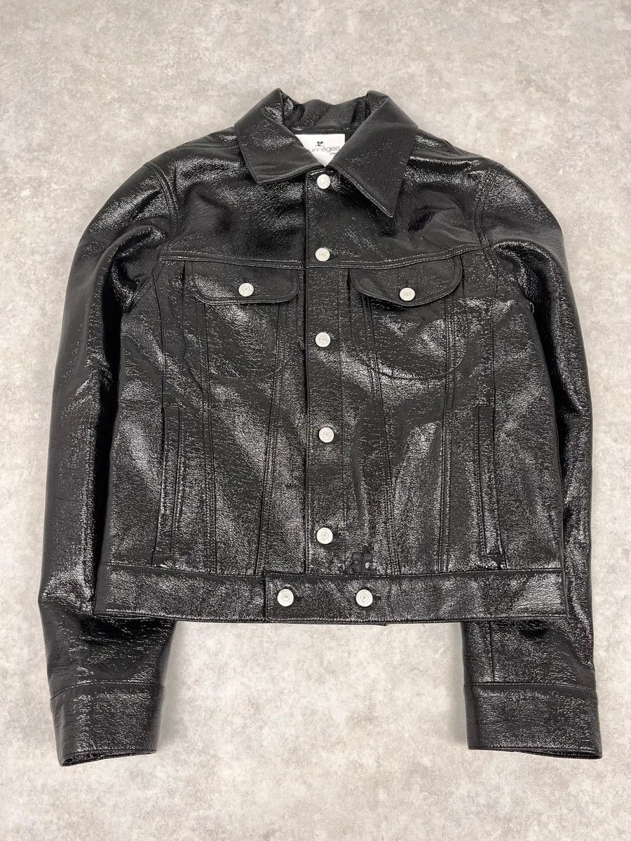 Courreges Courreges Black Vinyl Leather Trucker Jacket Size M / US 6-8 / IT 42-44 - 4 Thumbnail