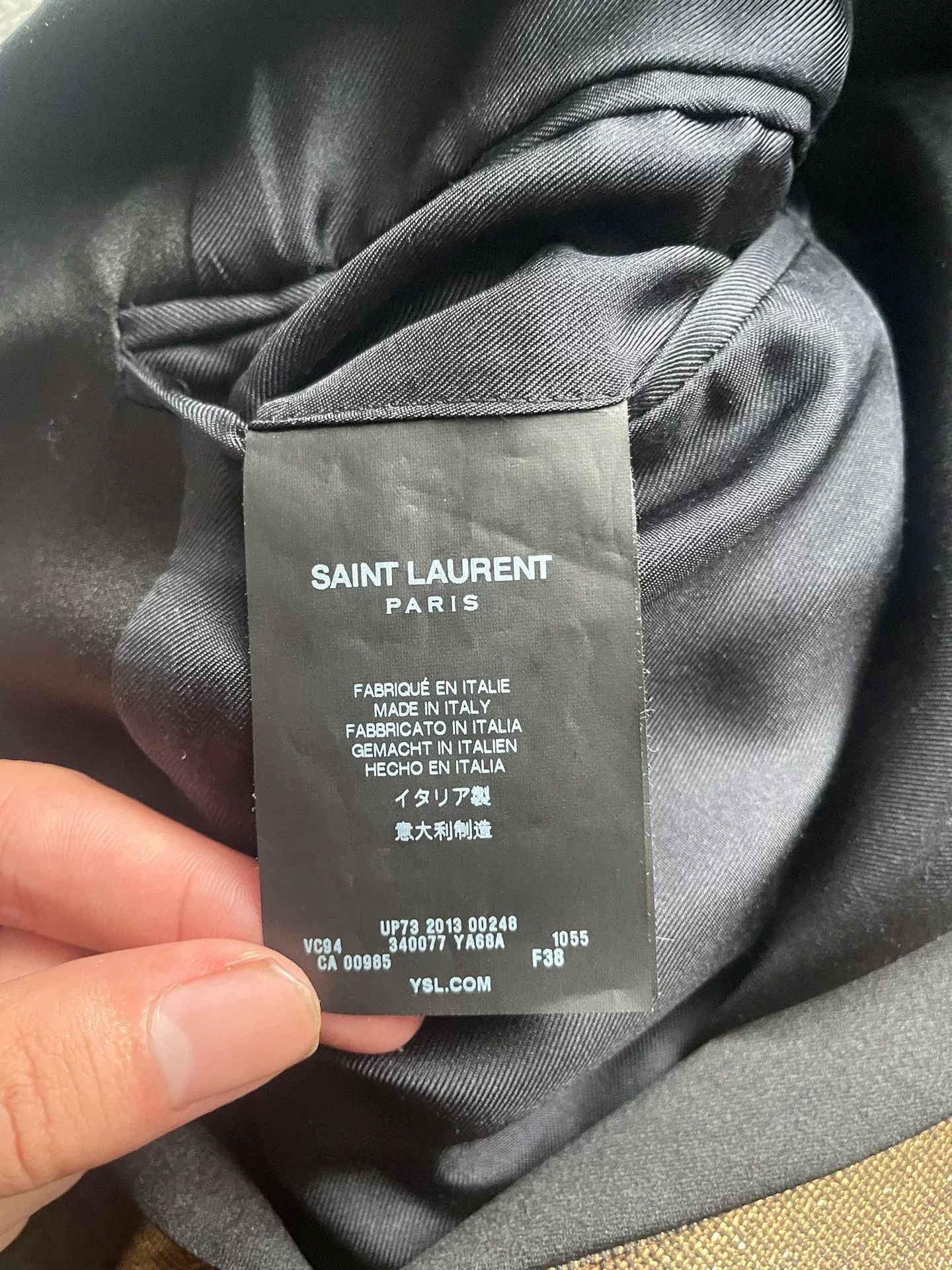 Saint Laurent Paris golden woven blazer with peak lapel. Size US M / EU 48-50 / 2 - 4 Thumbnail