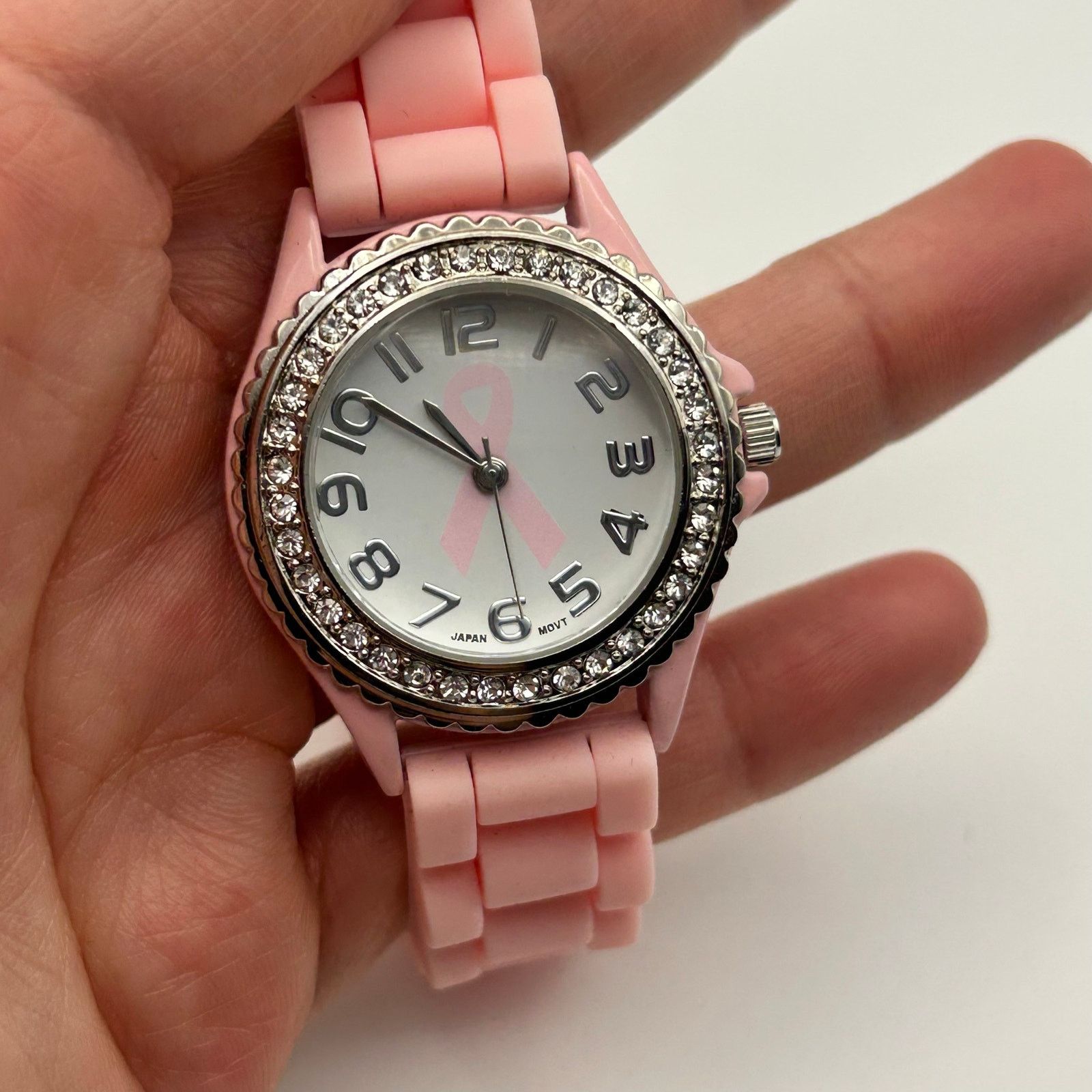 Geneva Geneva Crystal Rhinestone Breast Cancer Awareness Watch Size ONE SIZE - 7 Thumbnail