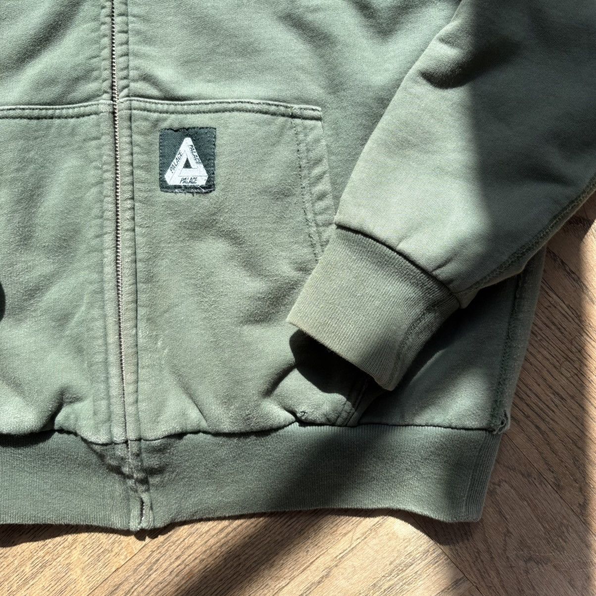 Palace Patch thermal zip hoodie in khaki green Size US M / EU 48-50 / 2 - 3 Thumbnail