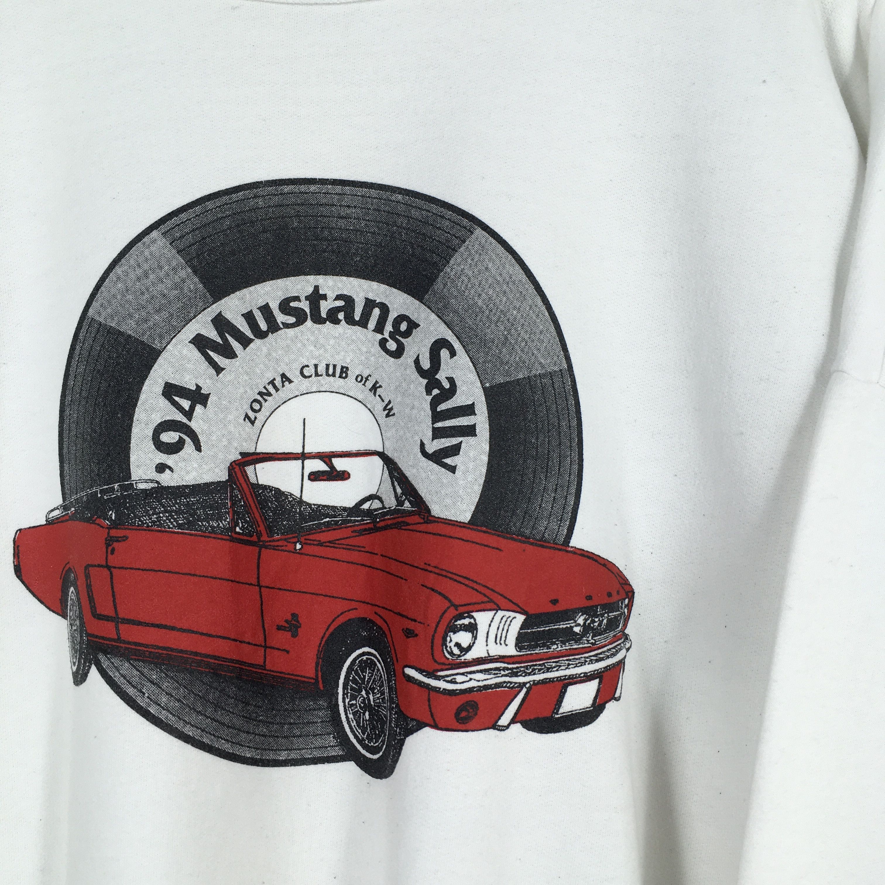 Ford Vintage 90s Ford Mustang White Jumper XLarge Size US XL / EU 56 / 4 - 2 Thumbnail