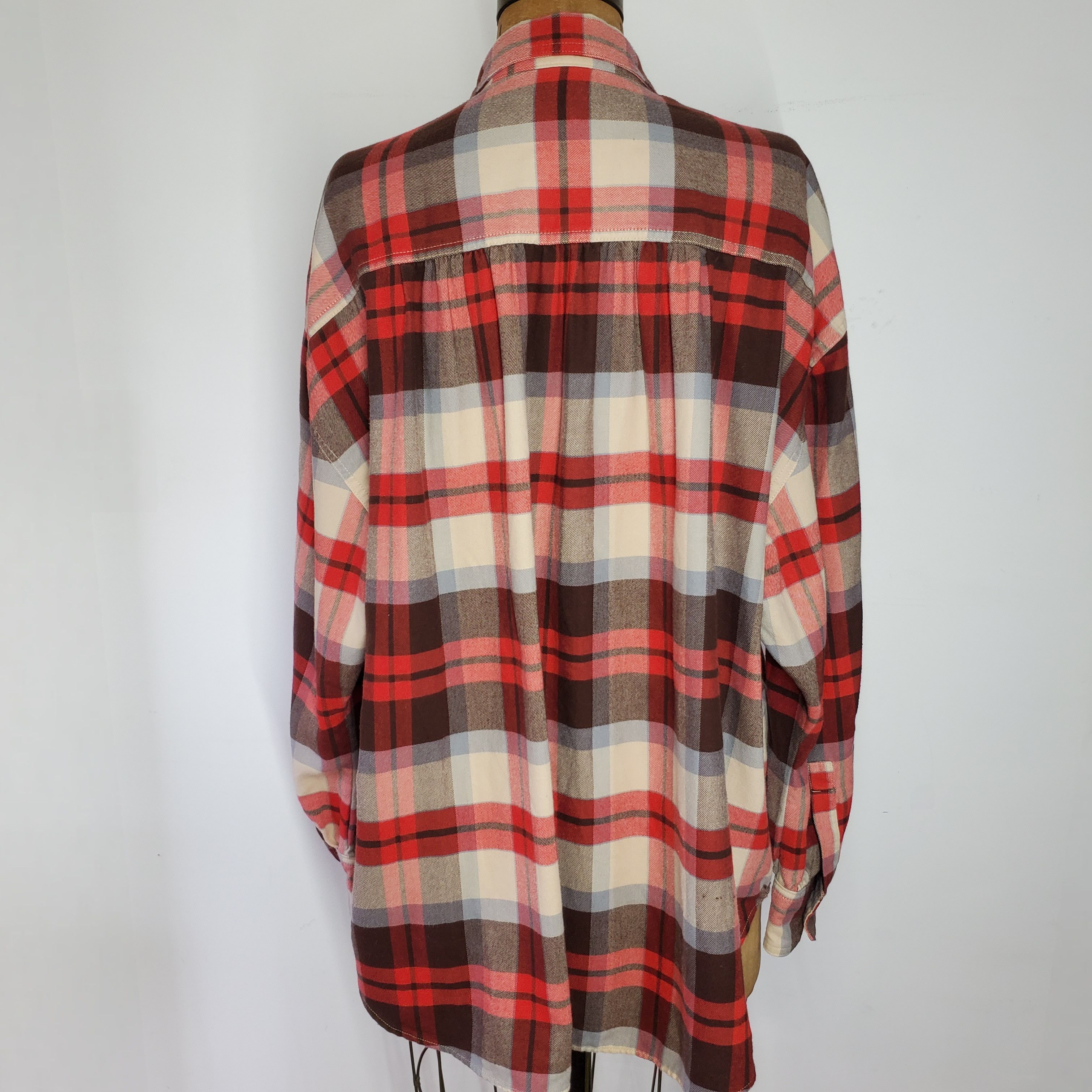 Levi's Levi's Size XL Button Down Flannel Shirt Relaxed Red Brown Size XL / US 12-14 / IT 48-50 - 3 Thumbnail