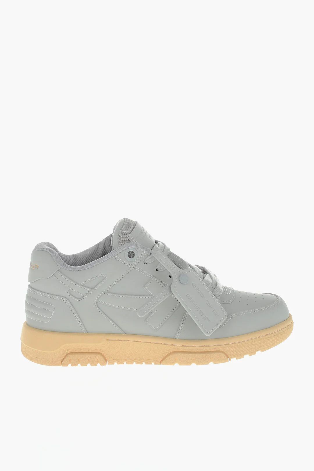 Off-White og1mm0426 Leather Low-Top Sneakers in Grey Size US 6 / EU 39 - 1 Thumbnail