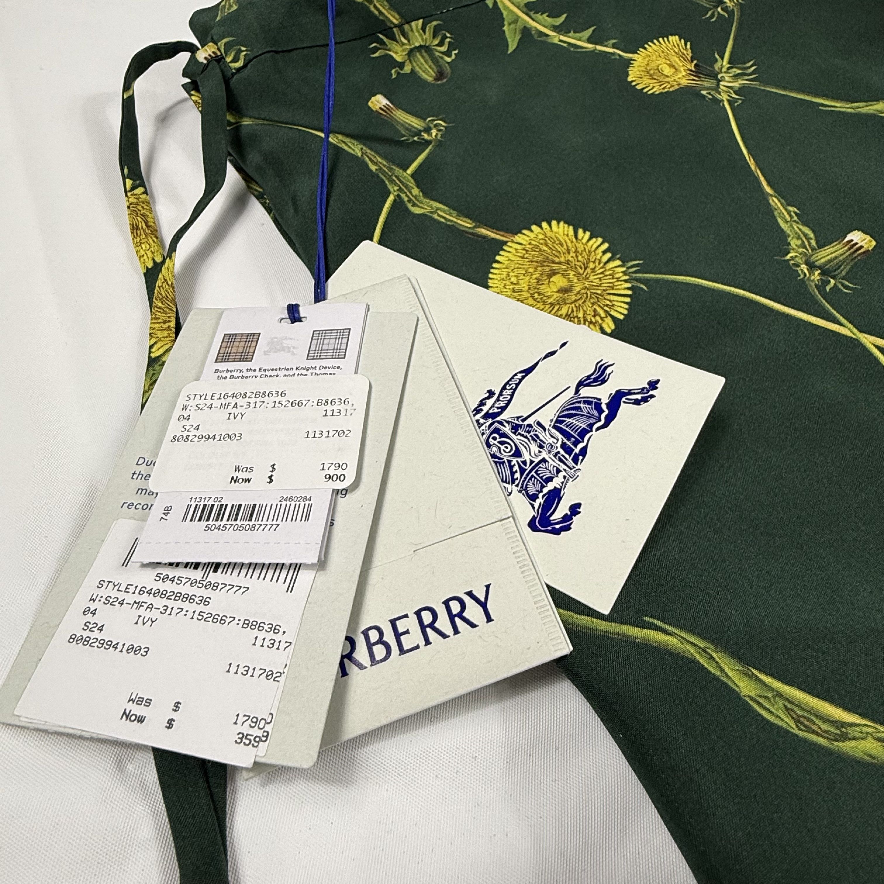 Burberry Burberry Silk Dandelion Print Pants Ivy Green Yellow Size 34" / US 12 / IT 48 - 2 Thumbnail