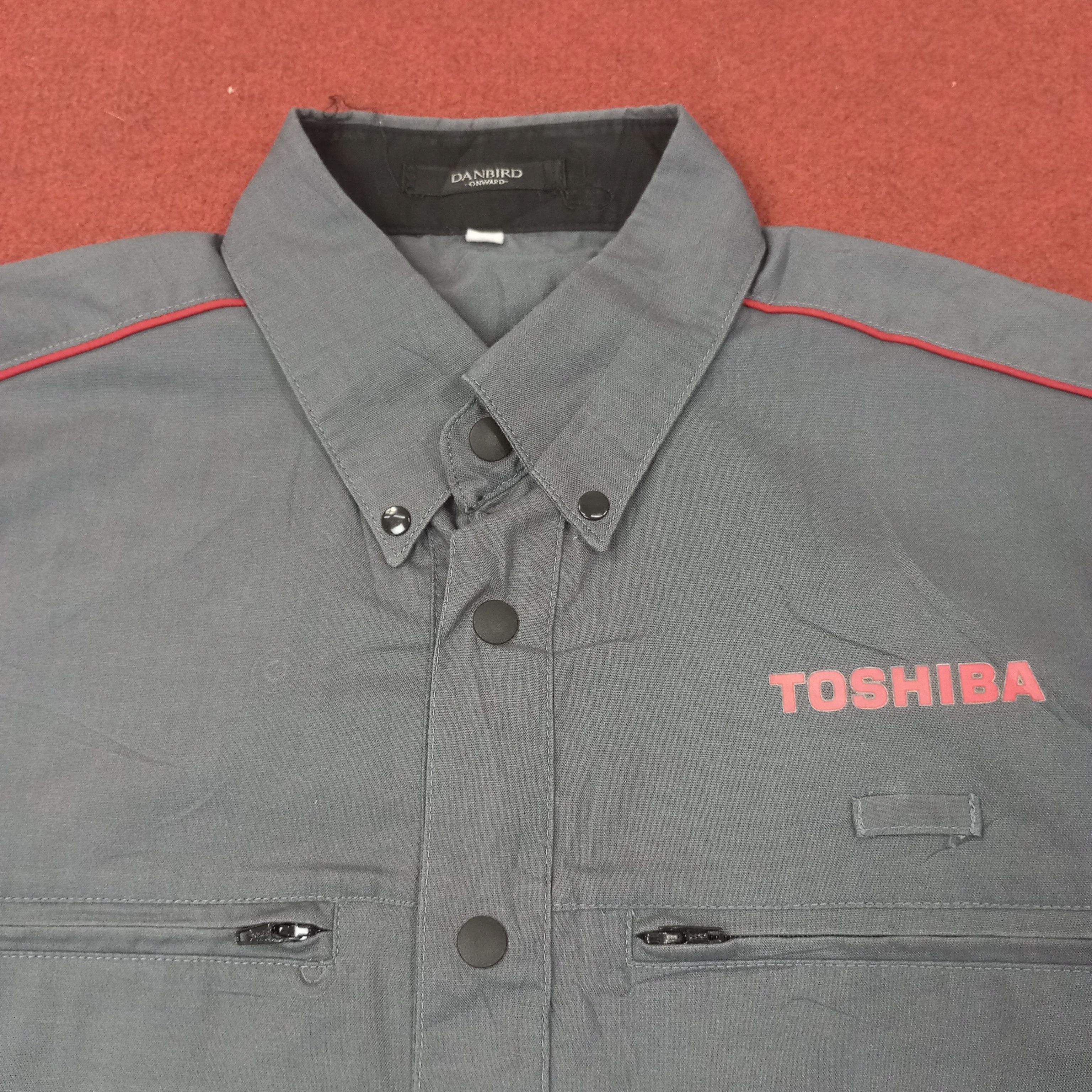 Vintage Toshiba Japanese Brand Workwear Uniform Shirt c223n38 Size US M / EU 48-50 / 2 - 2 Thumbnail