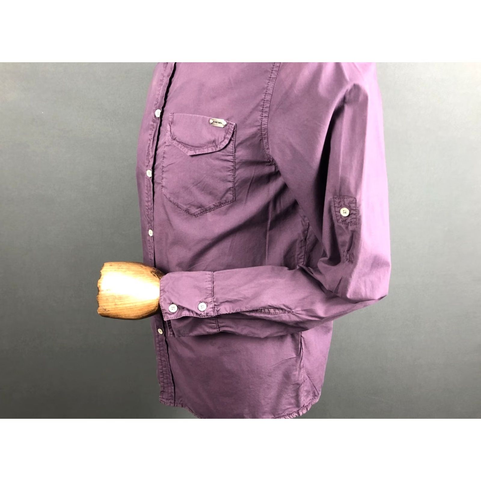Diesel Diesel Shirt 2XL Purple Cotton Roll-Tab Sleeves Button Up Men’s Size US XXL / EU 58 / 5 - 6 Thumbnail