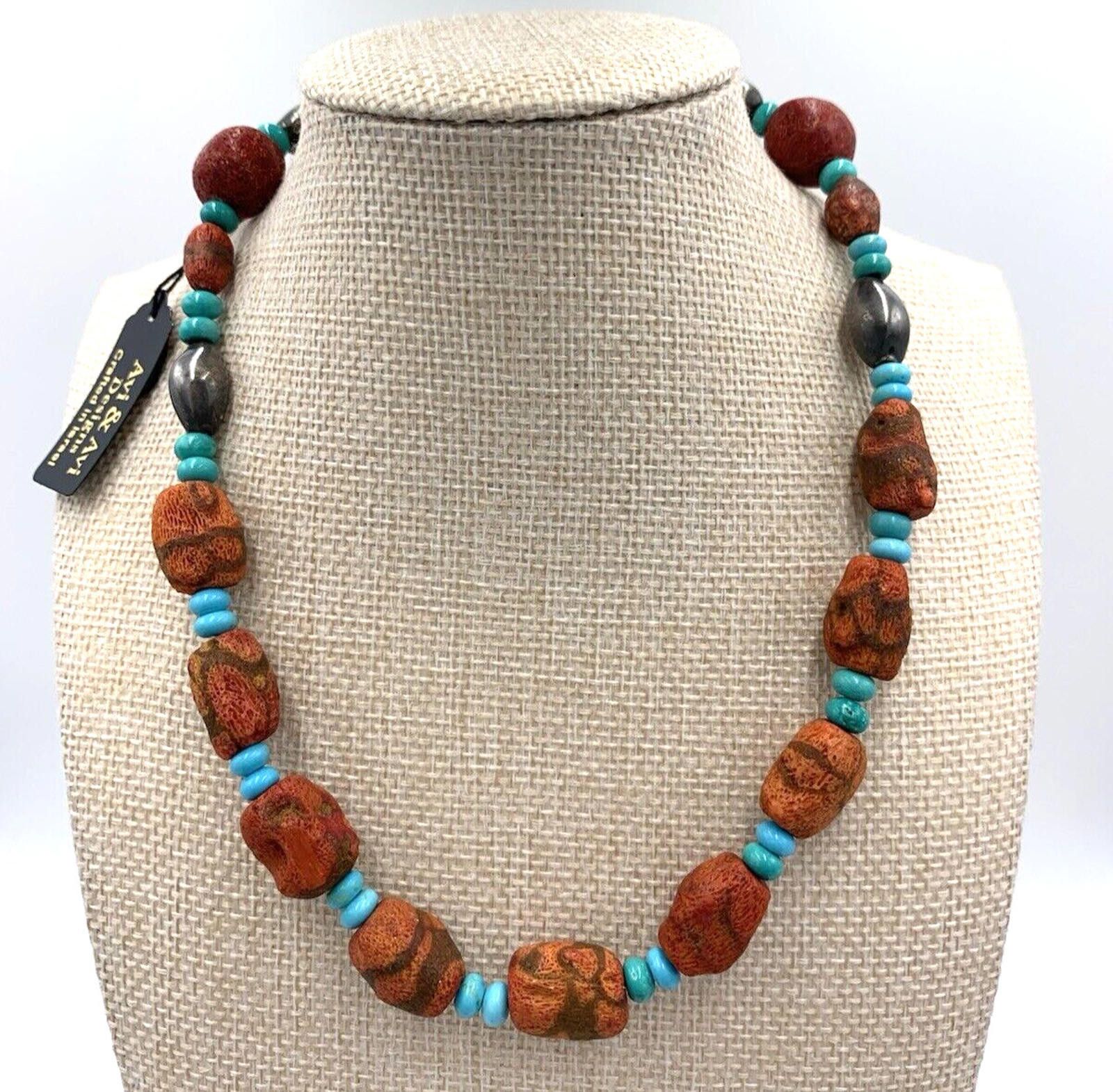 Other Avi Soffer Israel 925 Silver Turquoise Coral Necklace NWT Size ONE SIZE - 8 Thumbnail