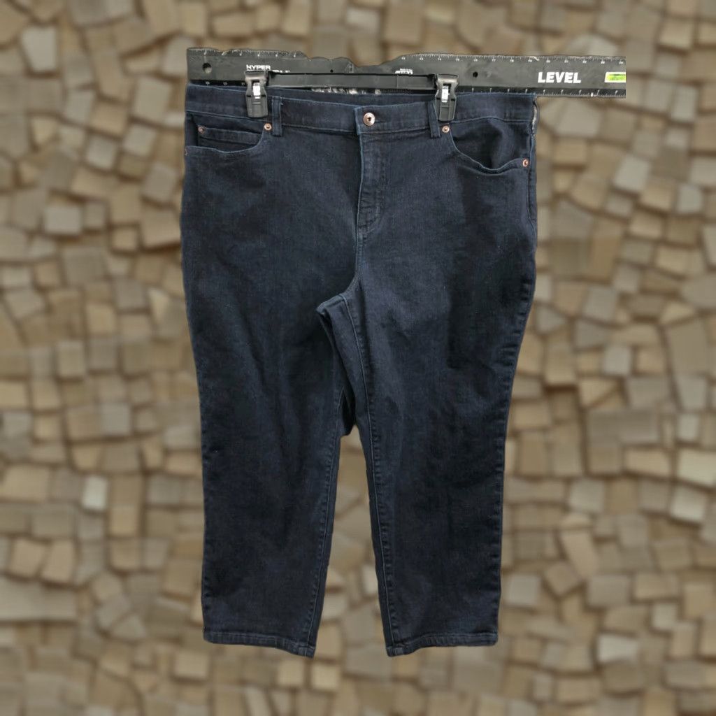 Vintage Duluth Jeans Capri Size 18 Womens Dark Blue Wash 5-Pocket Denim Regular Waist 38 Belt Loops Vintage No Size 40" / US 18 - 1 Thumbnail