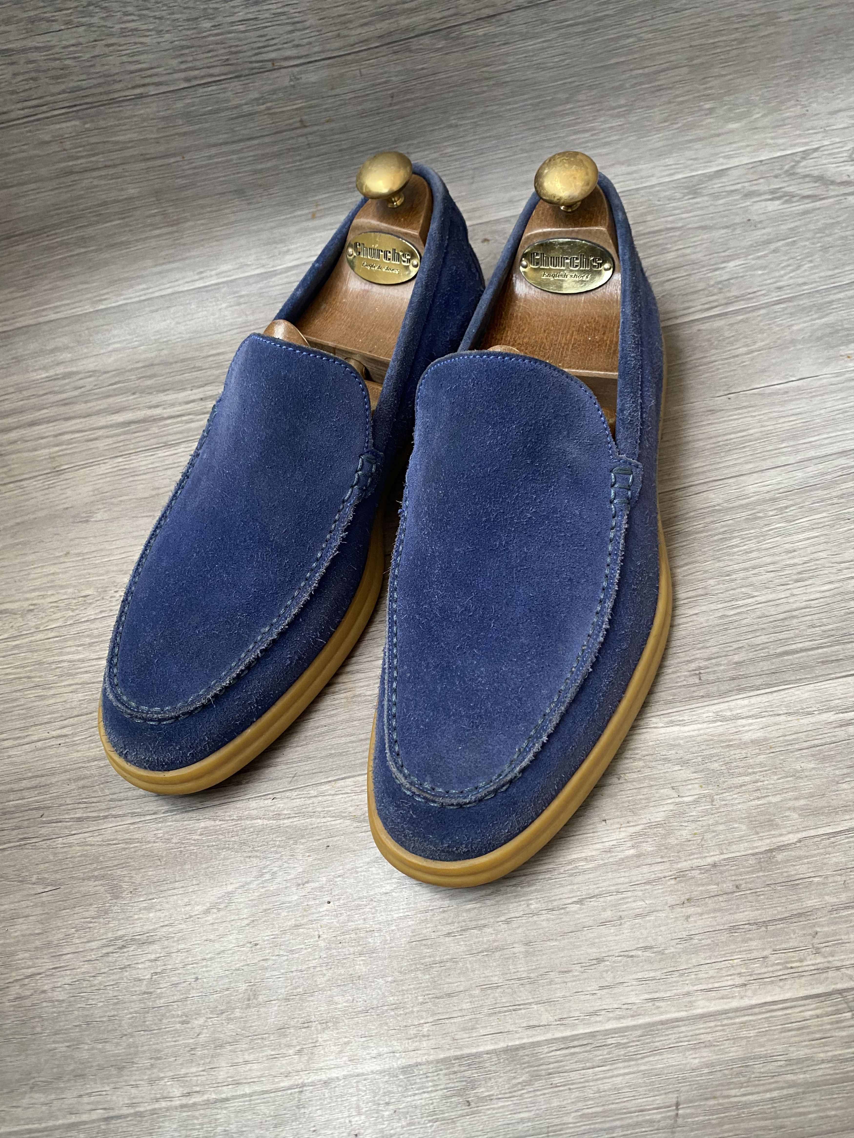 Loro Piana Loro piana summer walk blue suede slip on shoes sz 40 Size US 7 / EU 40 - 4 Thumbnail
